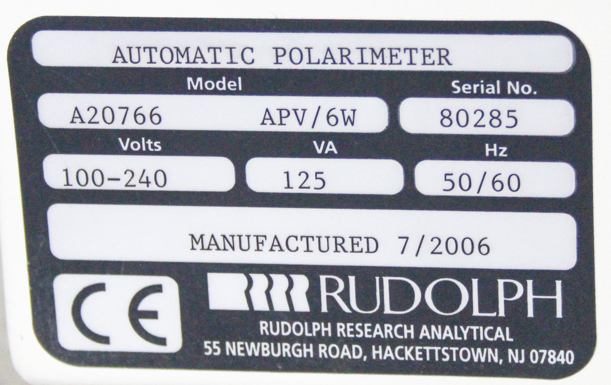 Rudolph A20766APV/6W Polarimeter Digital Multi-Wave TempTrol 120/220V 50/60Hz