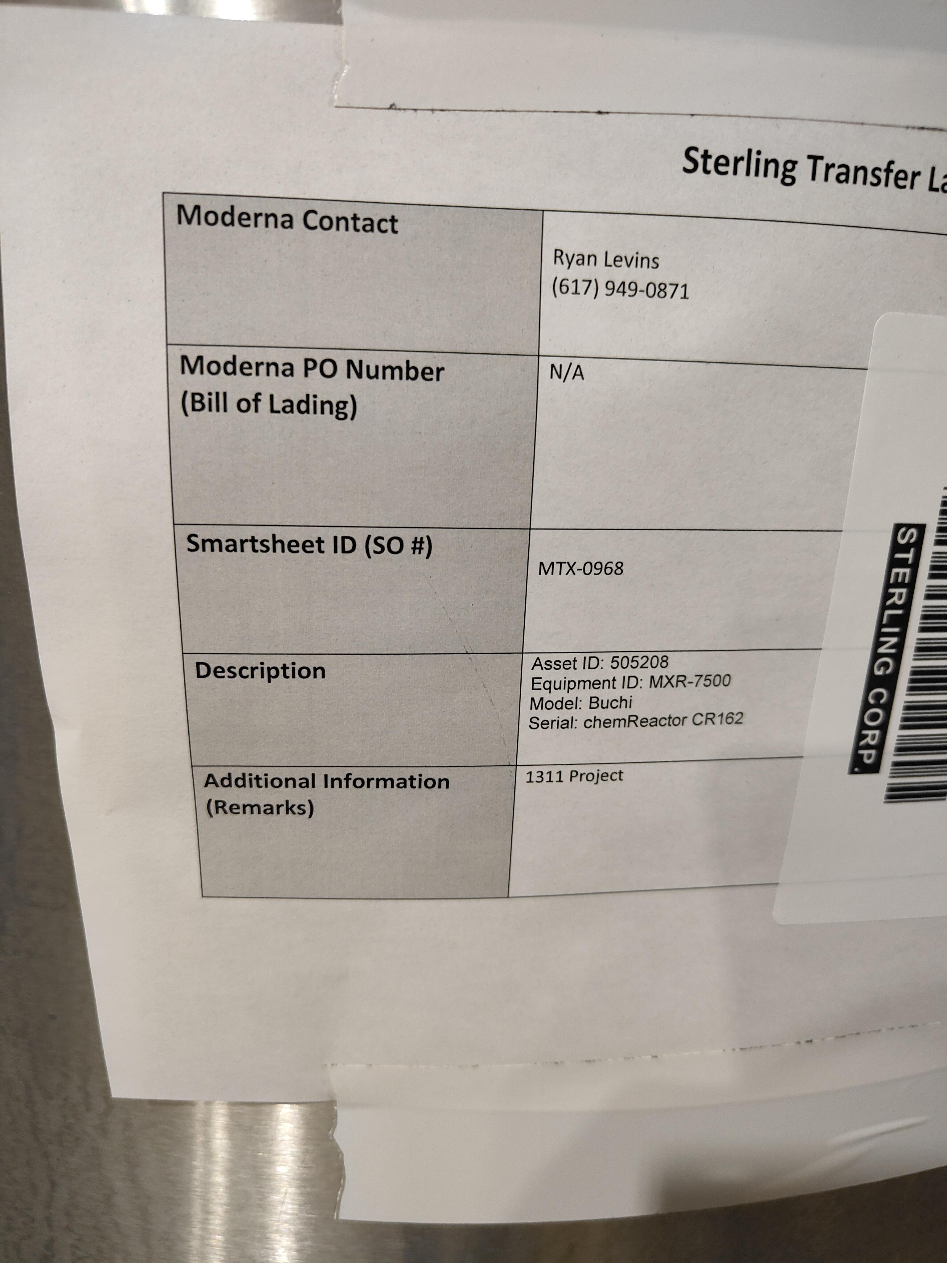 Buchi Custom Pilot Plant Evaporator System -80C 243L Capacity Used