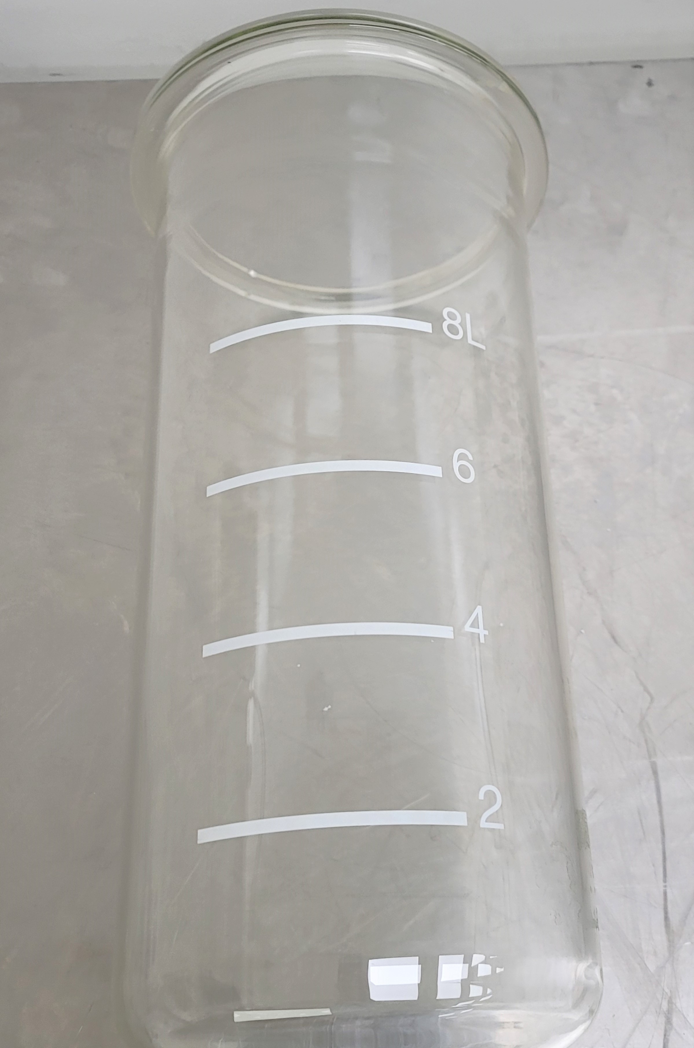 Unknown 8000ml Bioreactor Glass Vessel Sturdy Construction 200mm Flange