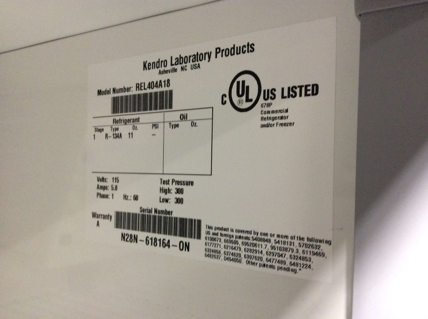 Revco REL404A18 Freezer/Refrigerator 4.9 Cu Ft Lab Combo Functional Used