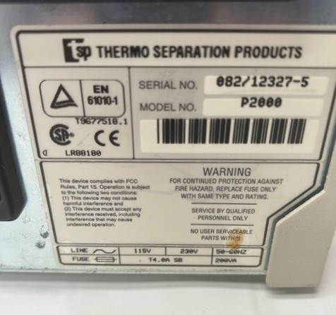 Thermo P2000 Binary Gradient Pump Advanced Flow Control Used