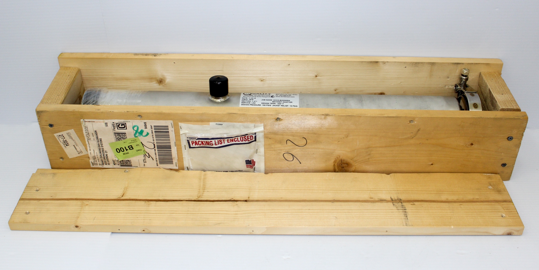 Quality Cryogenics Bayonet Adapter for Vacuum Jacketed Pipe Systems (TK)