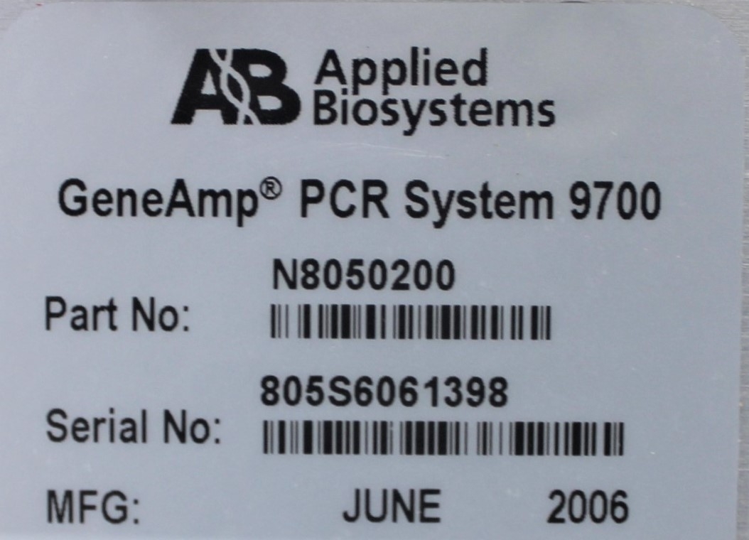 ABI PCR System 9700 Thermal Cycler 96-Well 4-99.9C High Uniformity