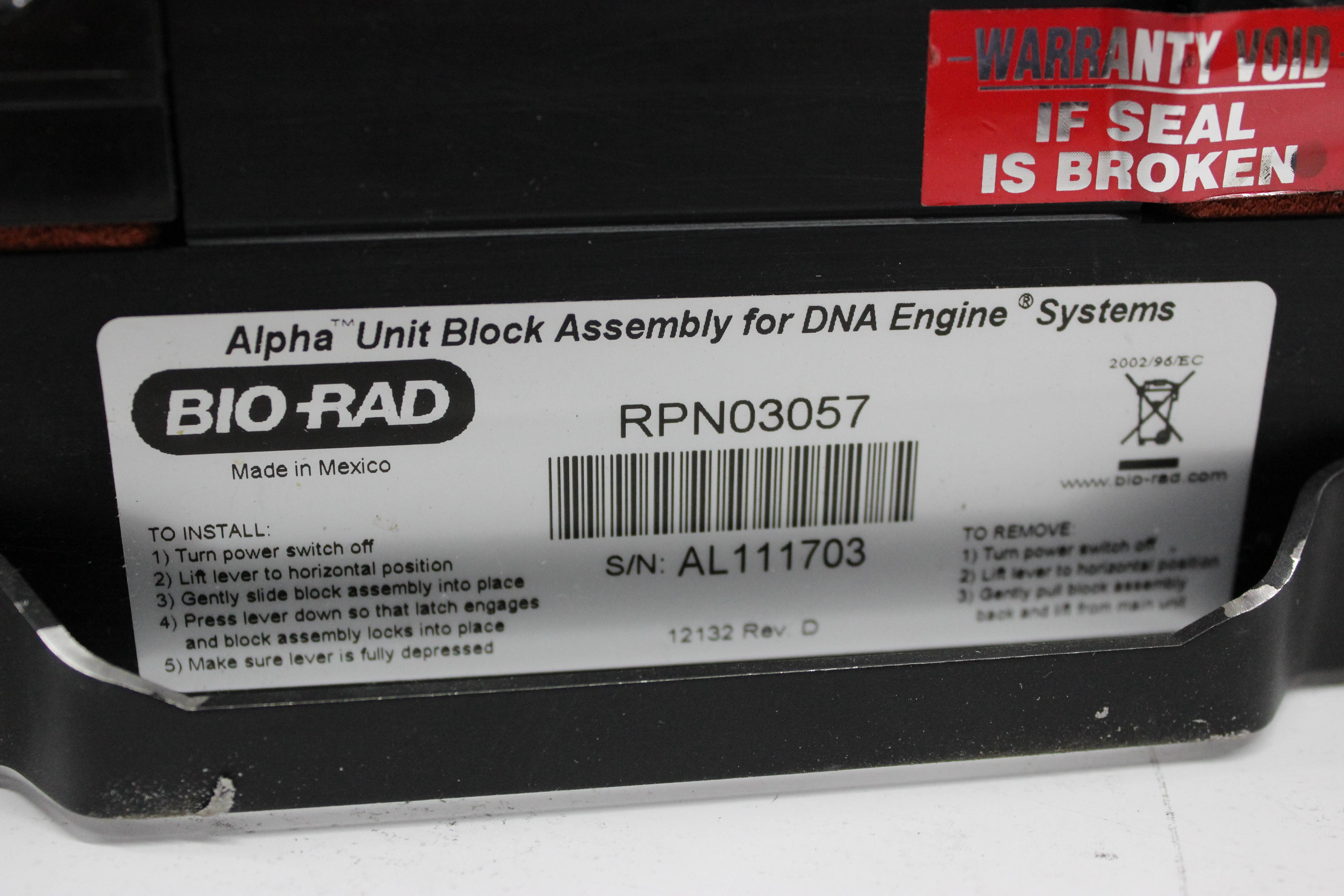 BIO-RAD Alpha Unit Block Assembly DNA Engine Salvage Used USA Functional Part