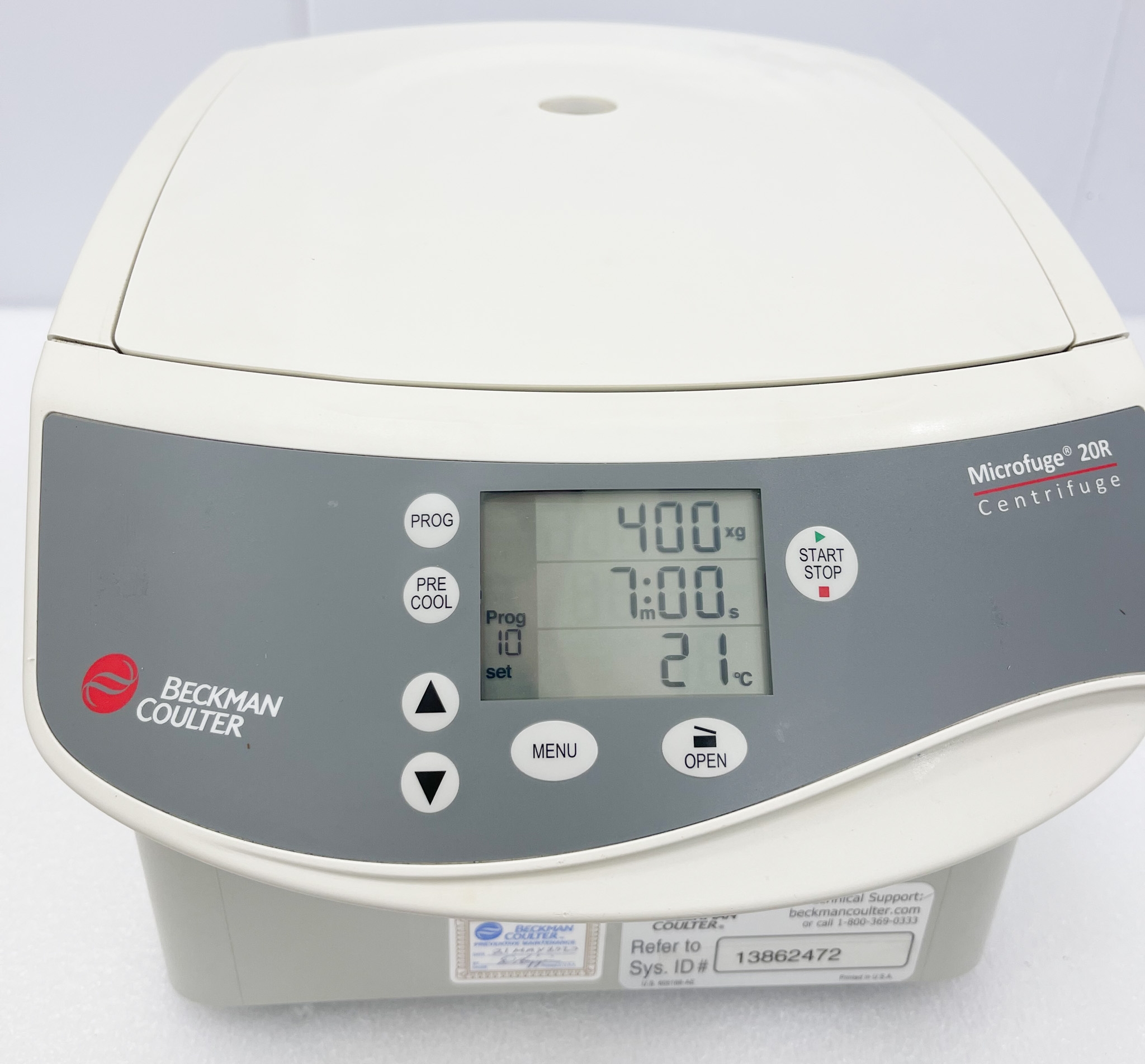 Beckman Coulter Microfuge 20R Microcentrifuge -10C to +40C 48000 mL RPM