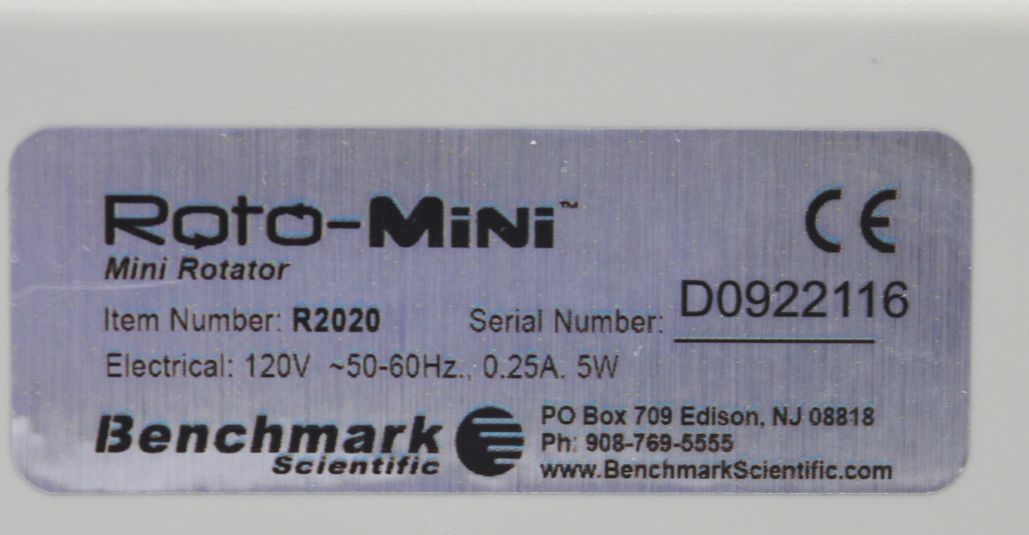 Benchmark R2020 Rotator Small Benchtop Mixer 24 RPM 50ml Capacity Turnkey TK
