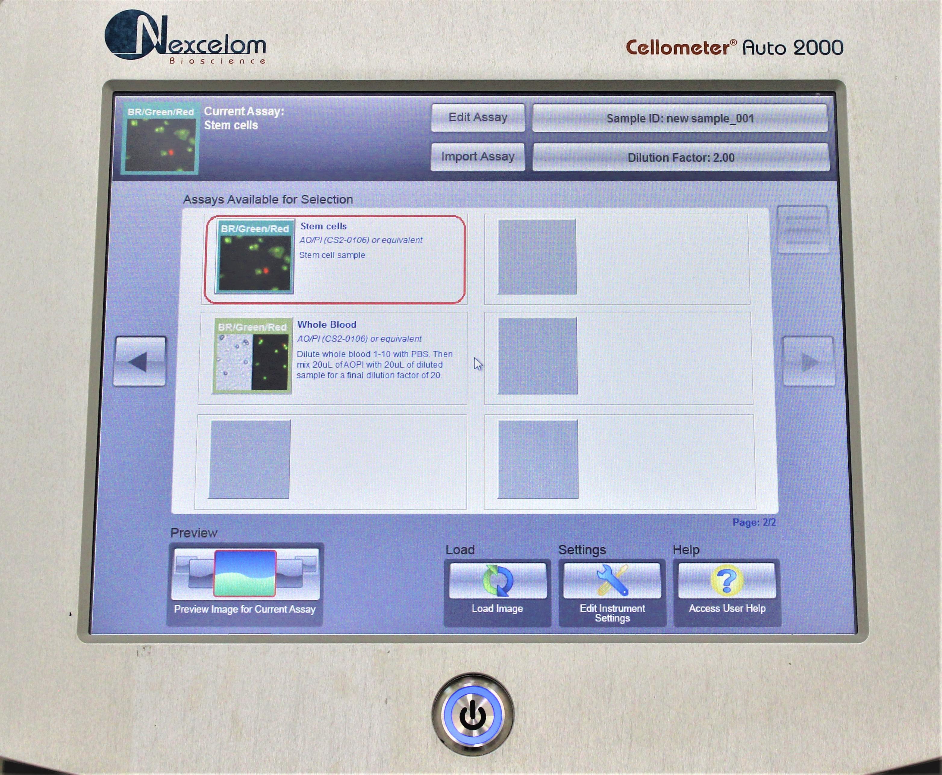 Nexcelom Cellometer Auto 2000 Cell Profiler Counter Primary Cell Analysis