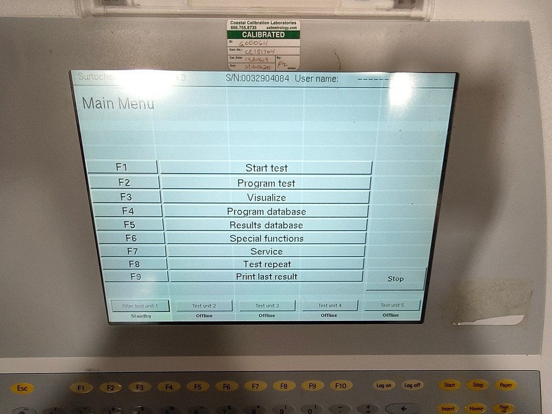 Sartorius Sartocheck 4 Plus Integrity Tester High-Accuracy Pressure Drop Bag 300mbar