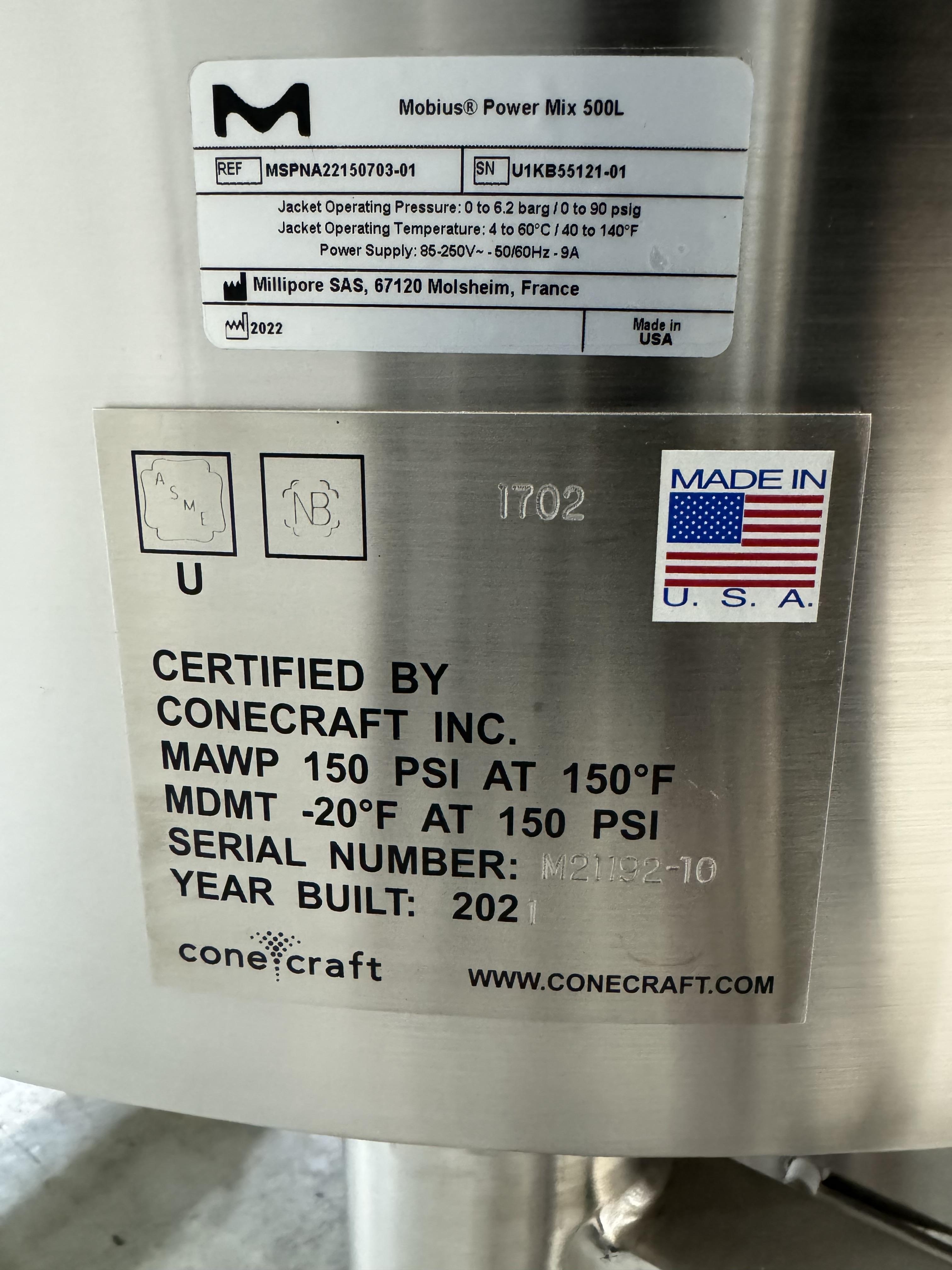 Millipore Mobius Power MIX 500L Bioprocessing Single Use Mixer 500 Liters