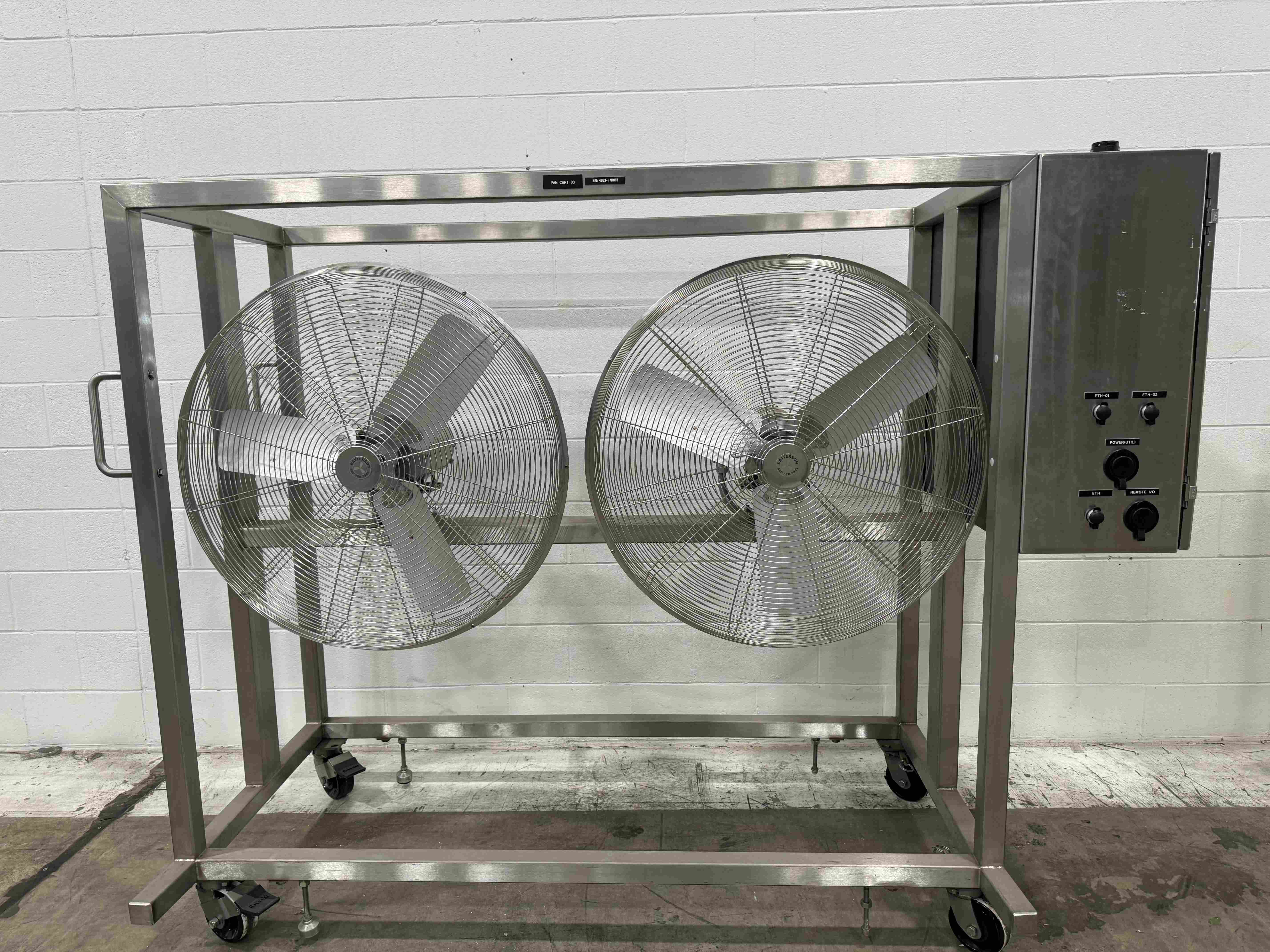 P4821 Airflow Modulated Fan Cart Testing 50Hz/60Hz Varying Speeds Up to 100mph