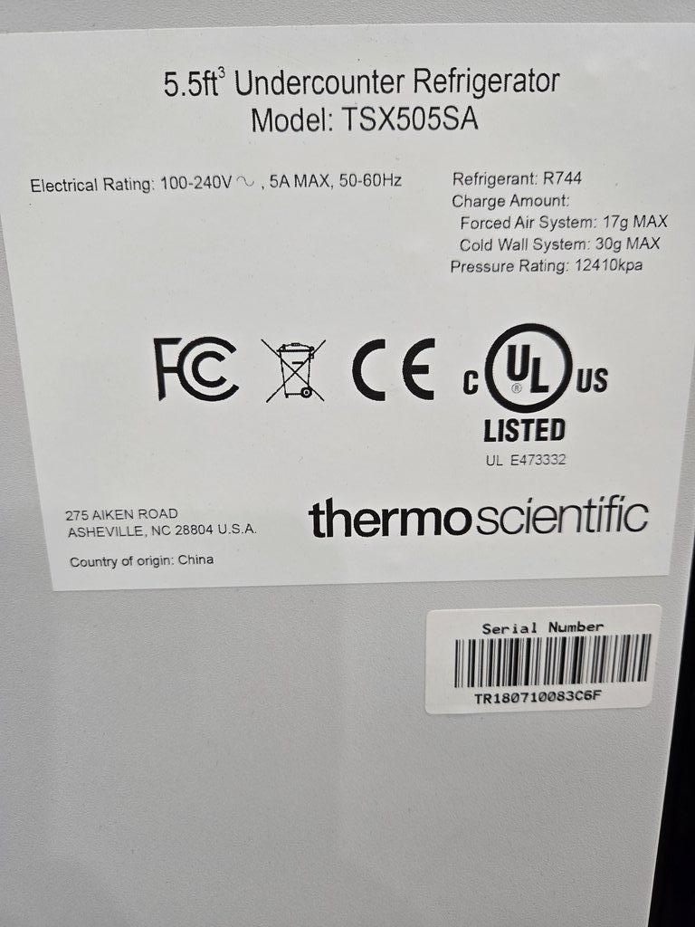 Thermo TSX505SA Lab Refrigerator 5.5cf 3C-7C V-drive LED Digital Used