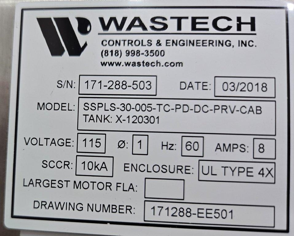 Wastech SSPLS-30-005 Solvent Dispense System, 30gal Stainless Steel, Good Condition