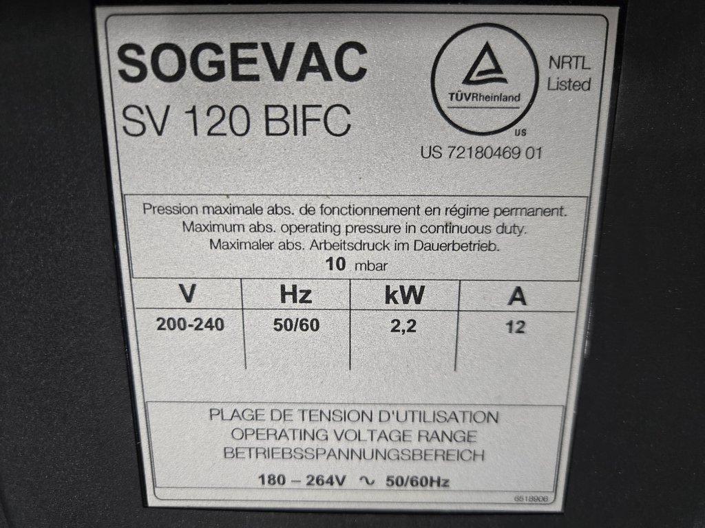 Leybold Sogevac SV120BIFC Vacuum Pump Industrial 200-240V High Capacity