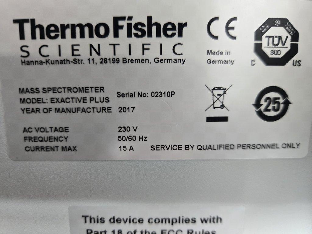 Thermo Exactive Plus LC MS Benchtop HRAM Spectrometer Mass 230V 12Hz