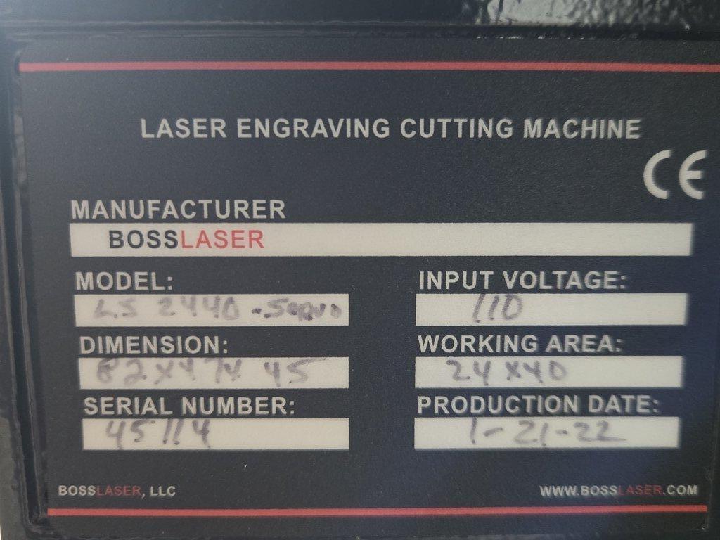 Boss Laser LS2440 Laser Engraving Cutting Machine 110V Very Good Condition