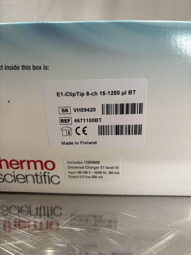 Thermo Scientific 4671100BT 8 Channel Pipette E1-ClipTip, Good Condition