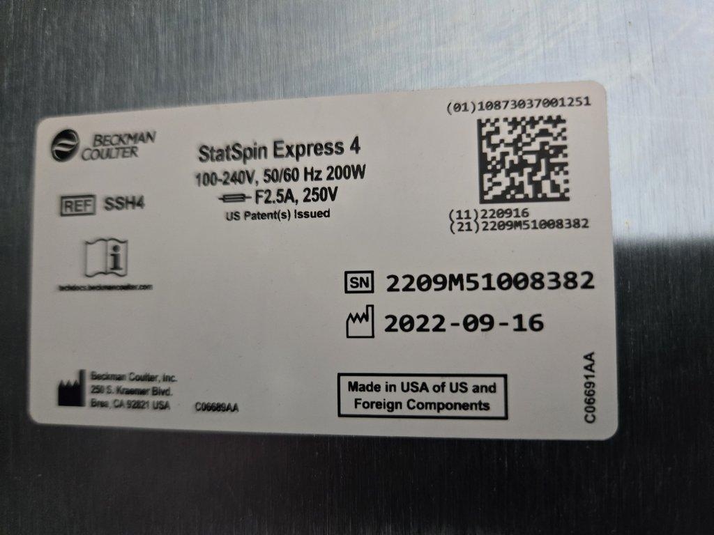 Beckman Coulter StatSpin Express 4 High-Speed Centrifuge with RTH8 Rotor