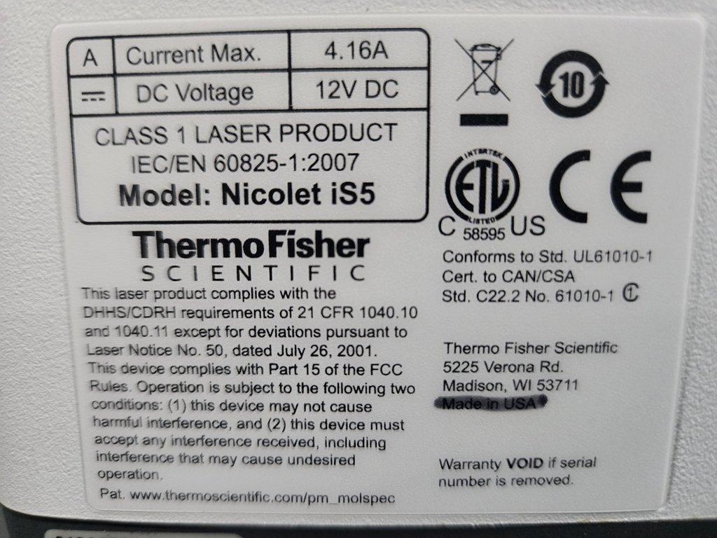 Thermo Nicolet iS5 FT-IR Spectrometer with iD1 Transmission