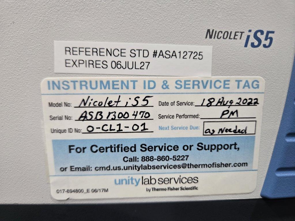 Thermo Nicolet iS5 FT-IR Spectrometer with iD1 Transmission