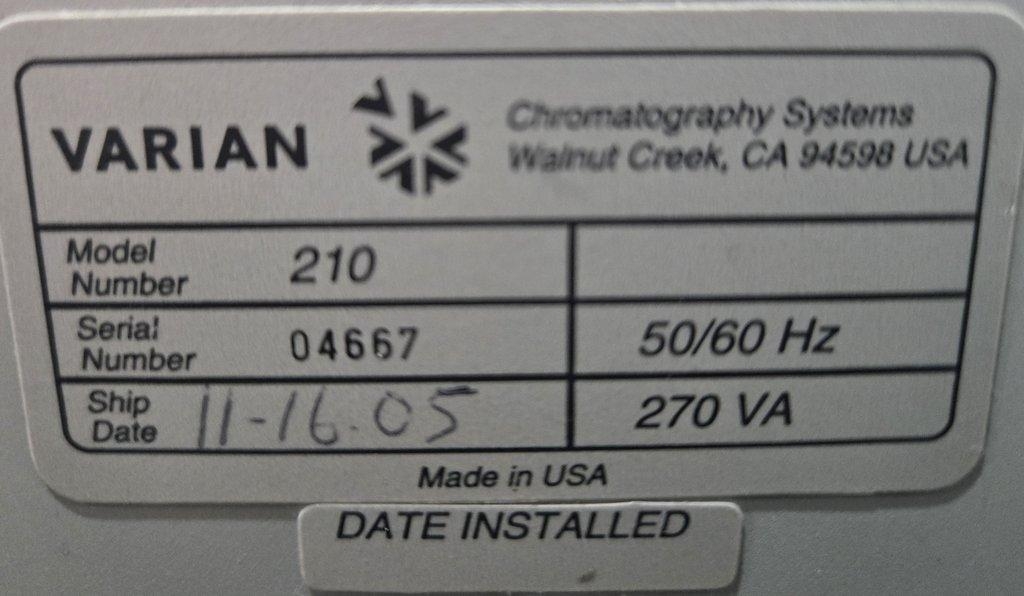 Varian ProStar Solvent Delivery Module 210 HPLC 6000 psi