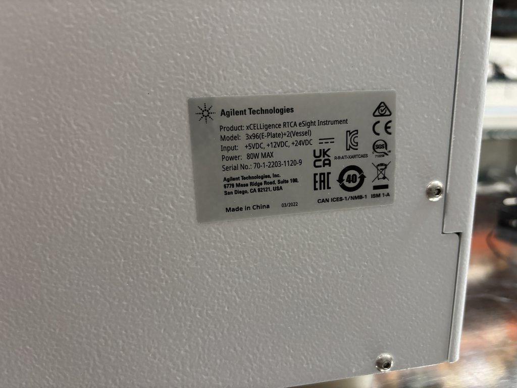 Agilent 3X96EPLATE+2VESSEL XCELLIGENCE RTCA ESIGHT Diagnostic System