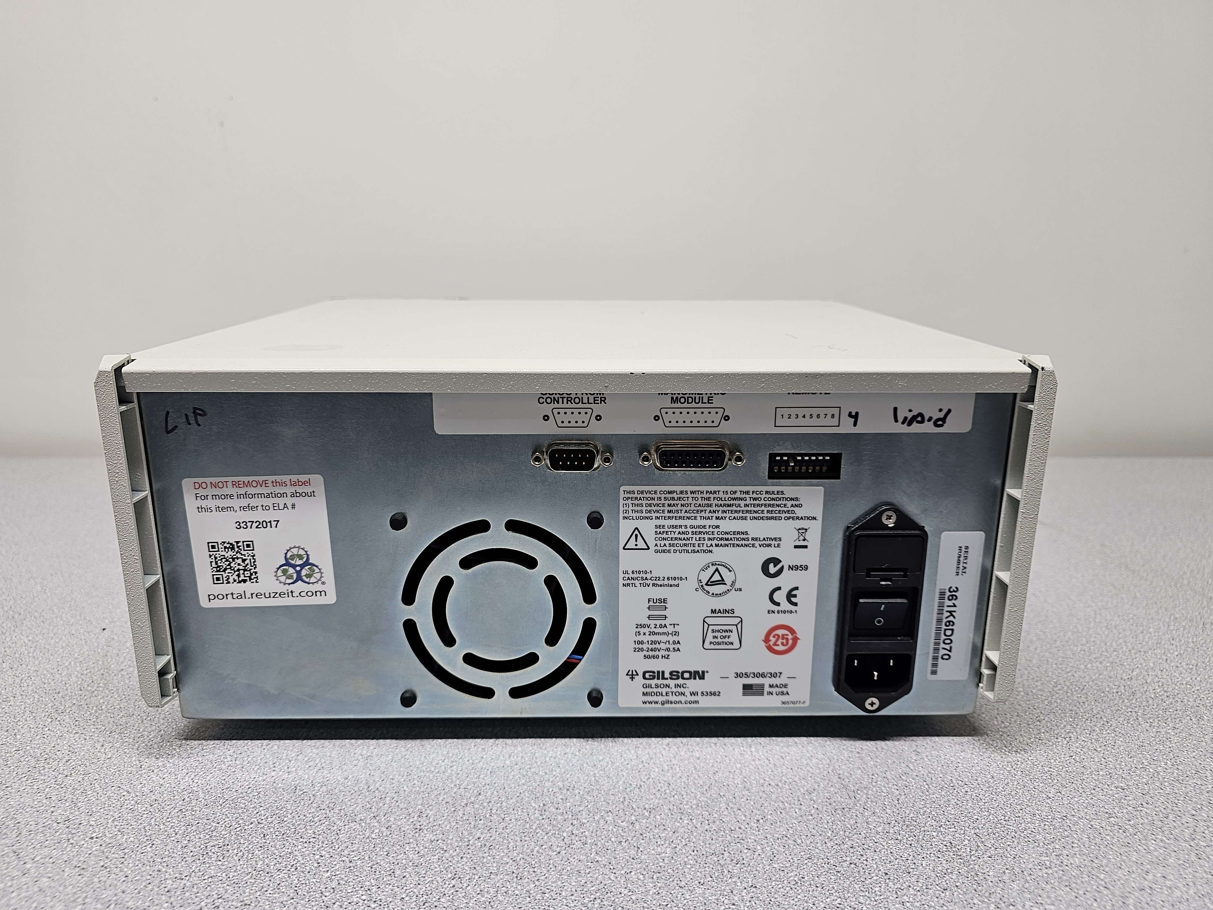 Gilson 306 HPLC Pump Analytical to Preparative Flow Rates Used Powers On