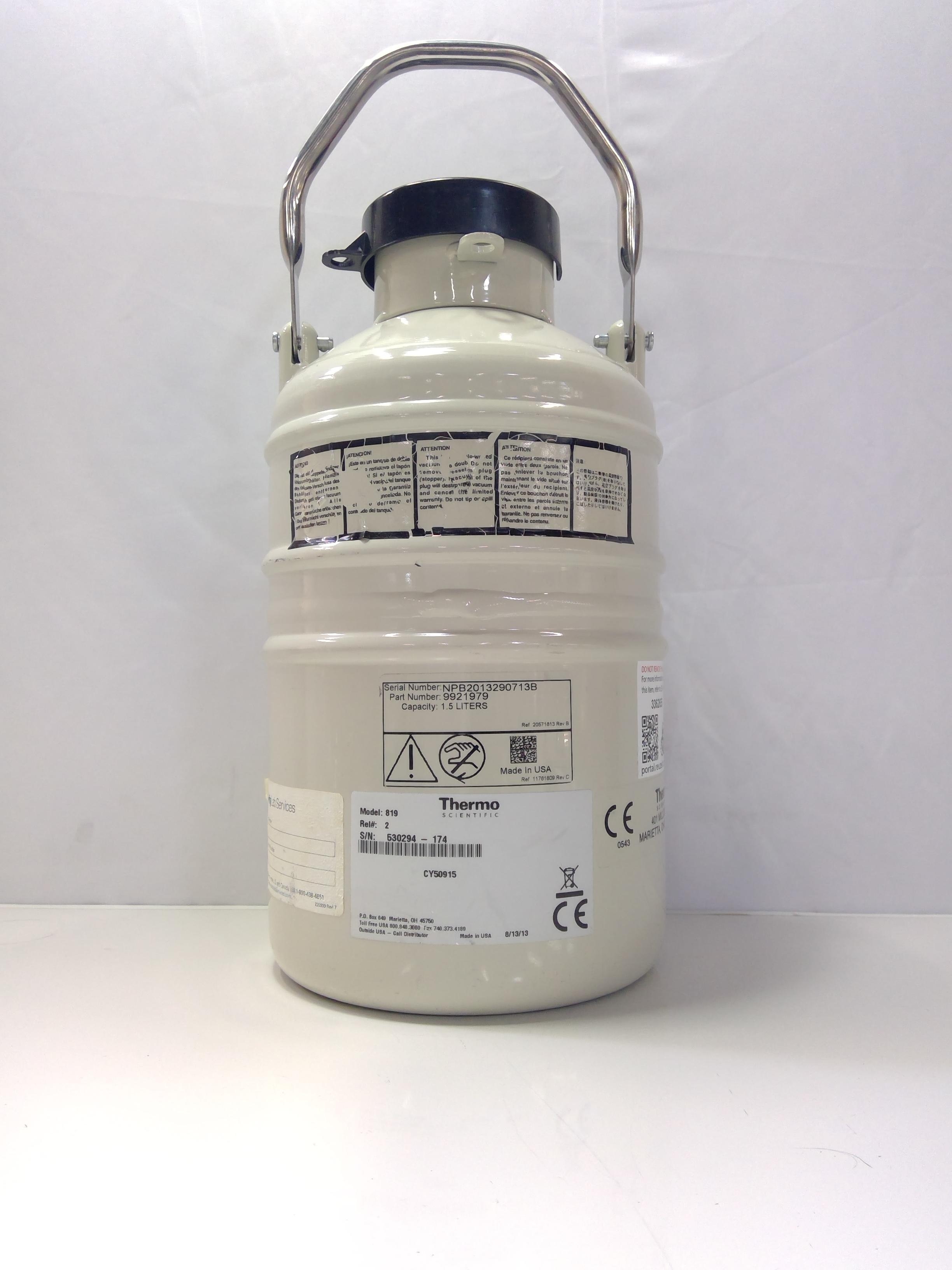 Thermo Scientific 819 Manual Fill LN2 Dewar 4.3L Capacity