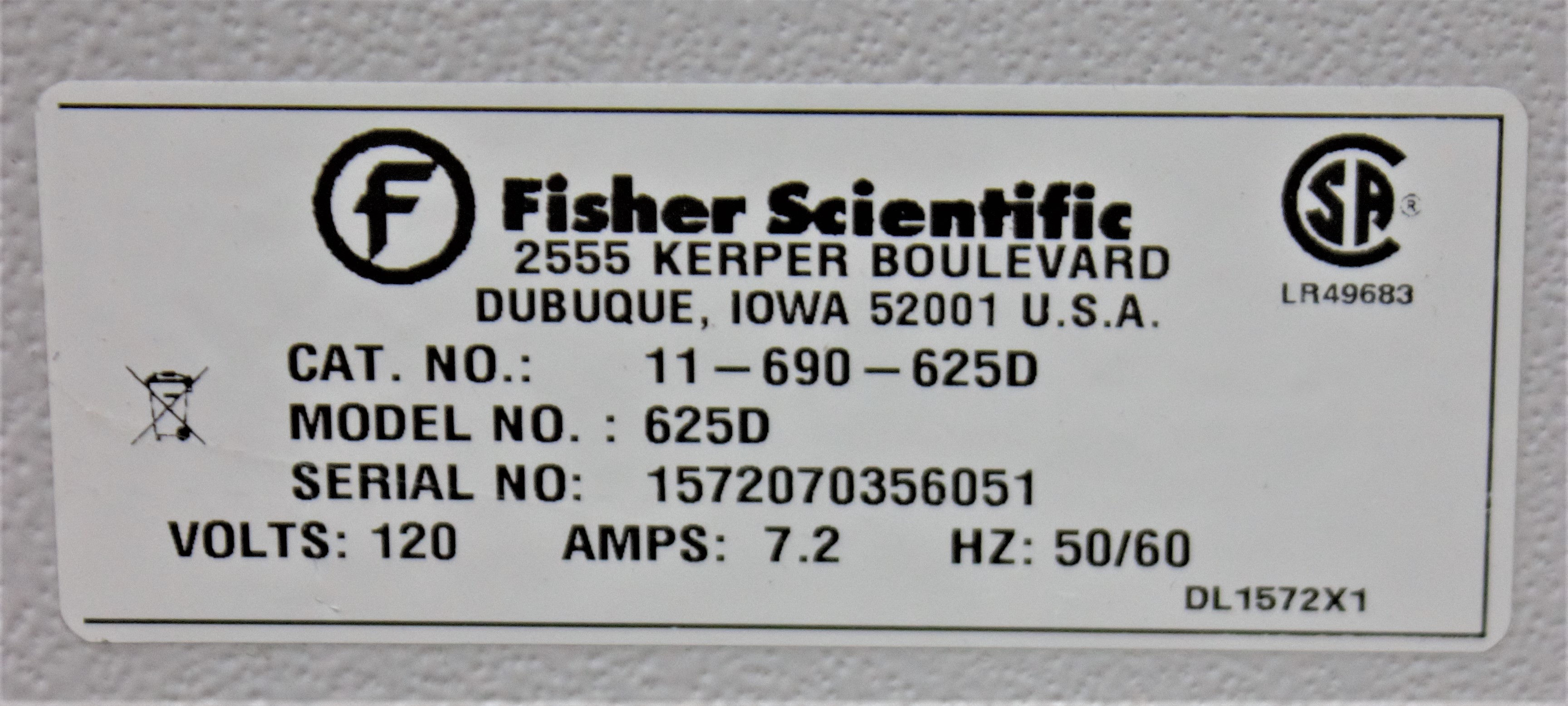 Fisher Isotemp 625D Incubator/PID Controlled Range 30-75C/Used Condition