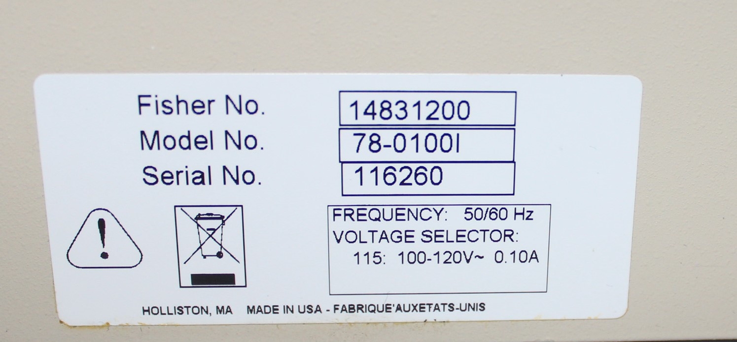 Fisher 78-0100l Syringe Pump Single Infusion with Precise Flow Rate 519ml/hr