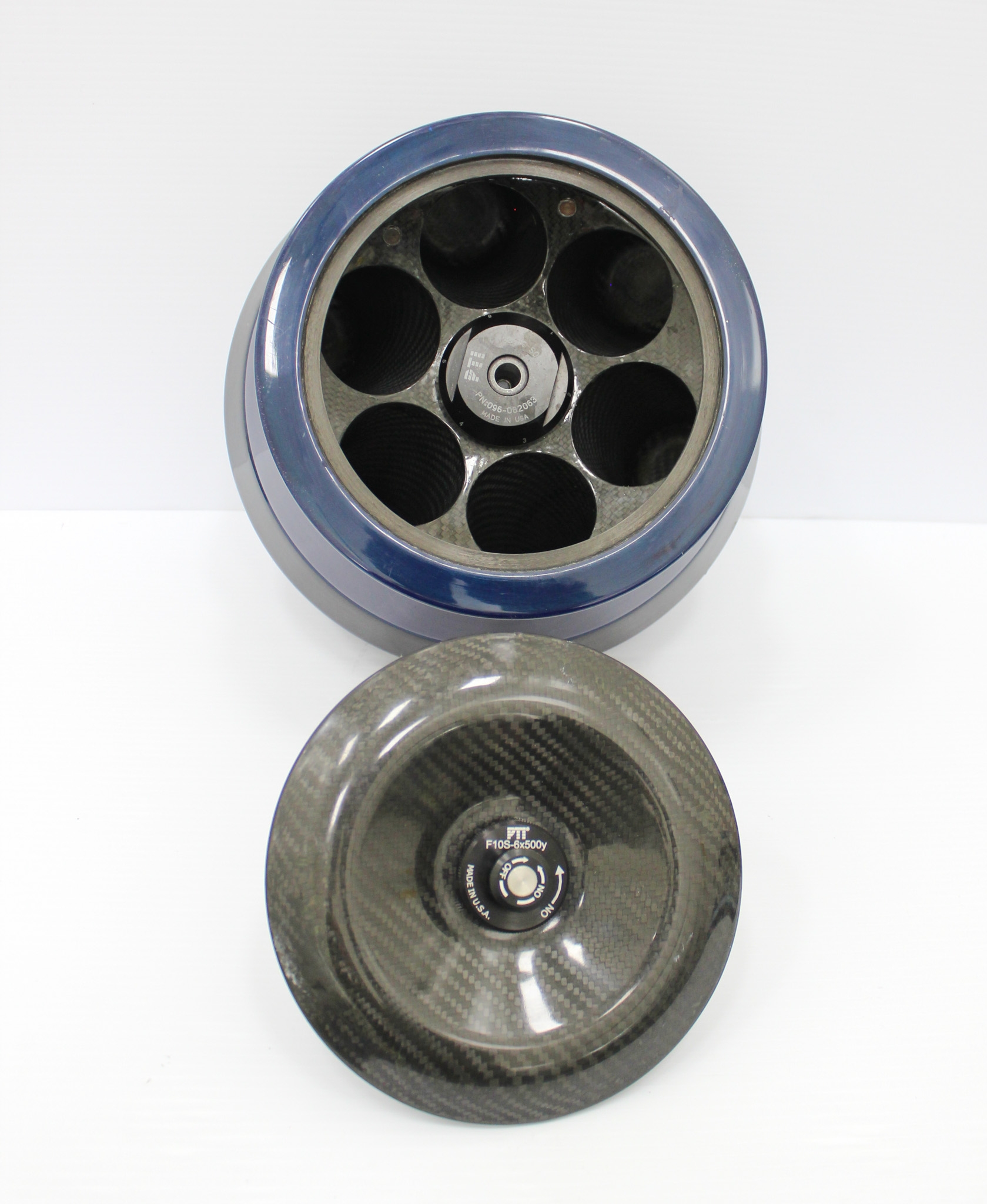PTI F10-6x500y Centrifuge Rotor Fixed Angle Carbon Fiber 10000 RPM 6x500mL