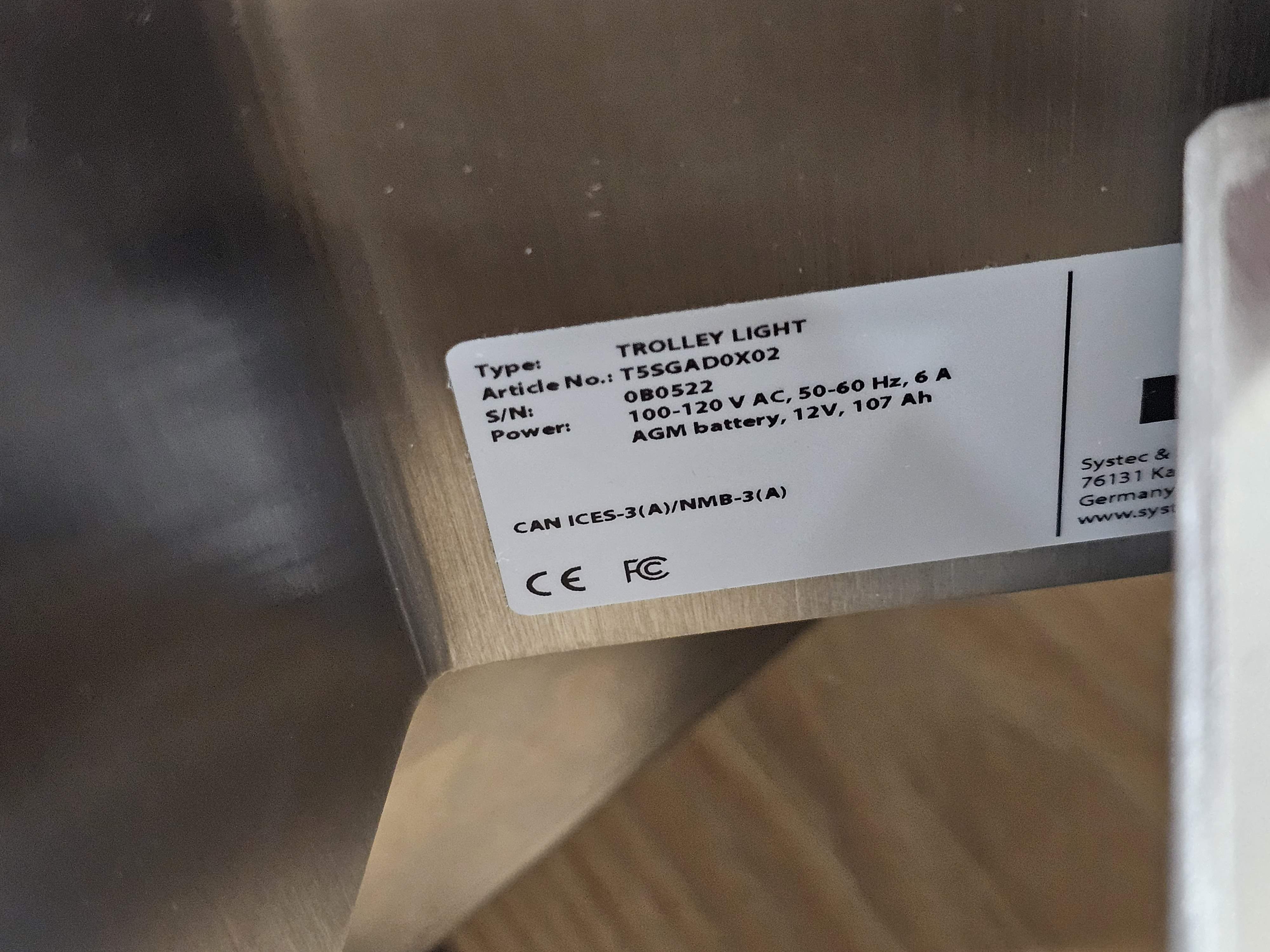 Systec TSSGAD0X02 Hygienic Stainless Steel Trolley for Dusty Environments