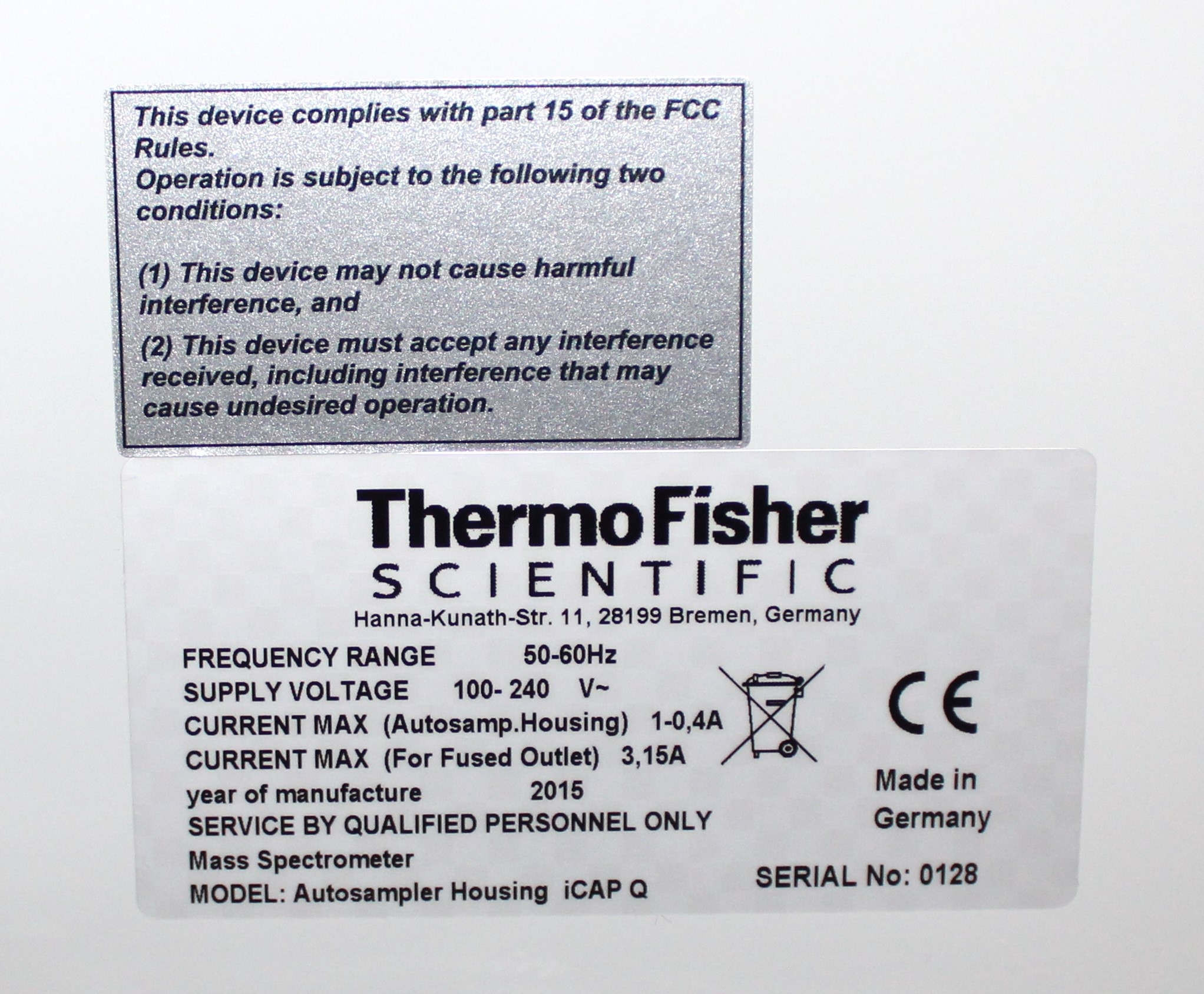 Thermo Autosampler Housing iCAP Q Accessory Efficiency & Reliability New 2015