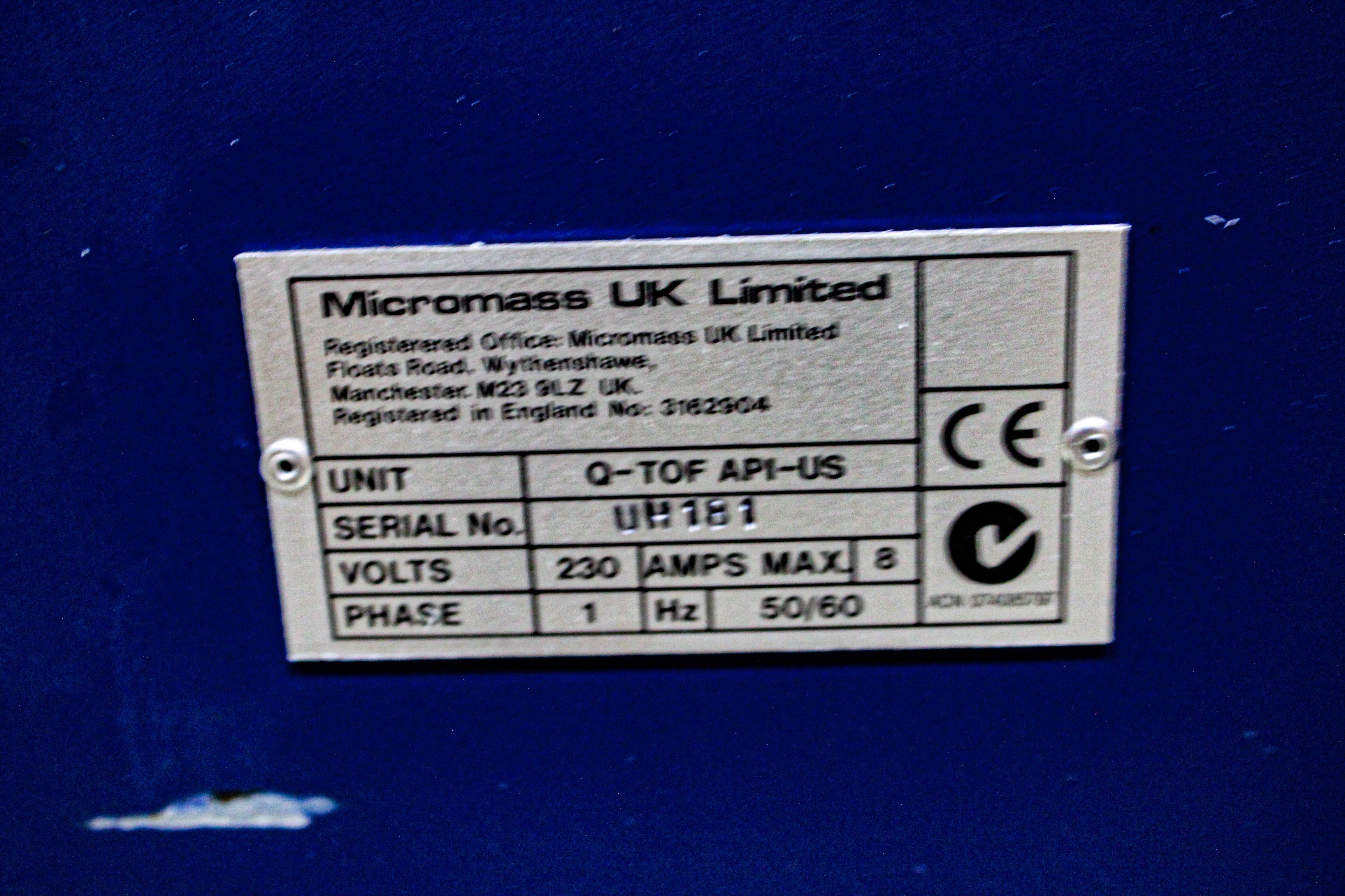 Micromass Q-Tof API-US Mass Spectrometer High Sensitivity MS/MS Source System