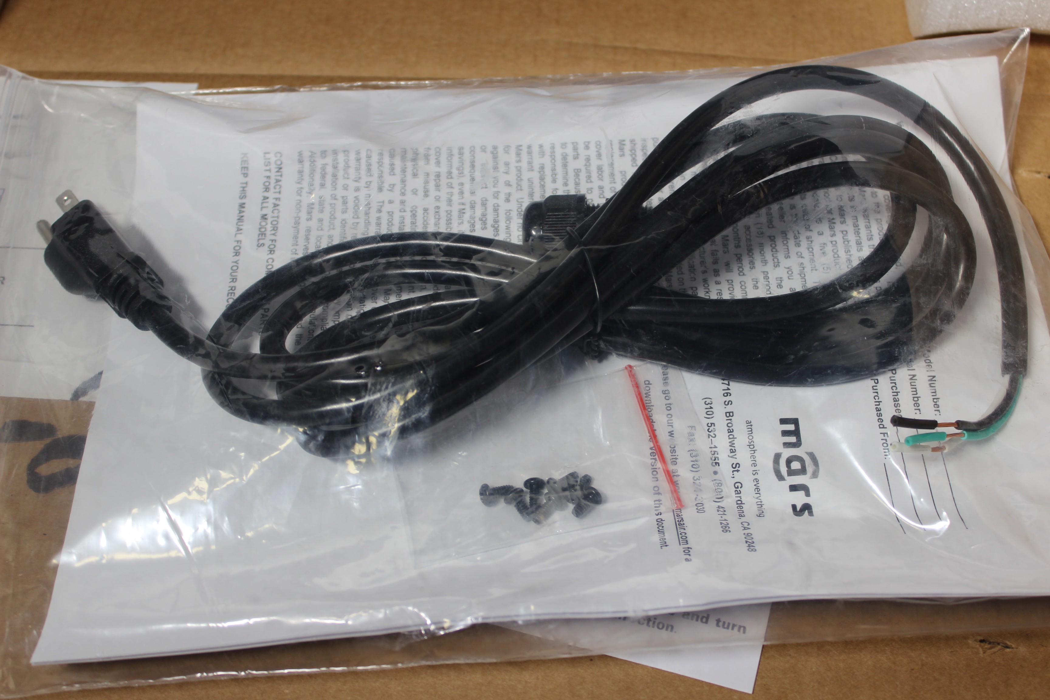 Mars LPN236-1UA-OB Air Curtain Unheated for Sanitation 7' Max Height 1/6HP