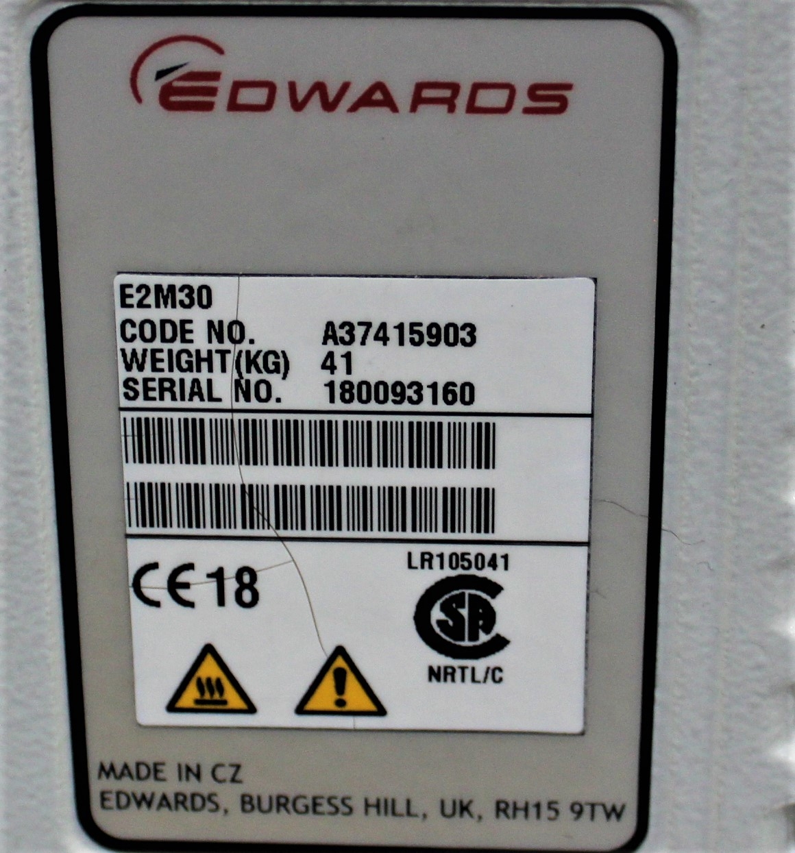 Edwards E2M30 Vacuum Pump 0.5hp High and Low Throughput Quiet Operation
