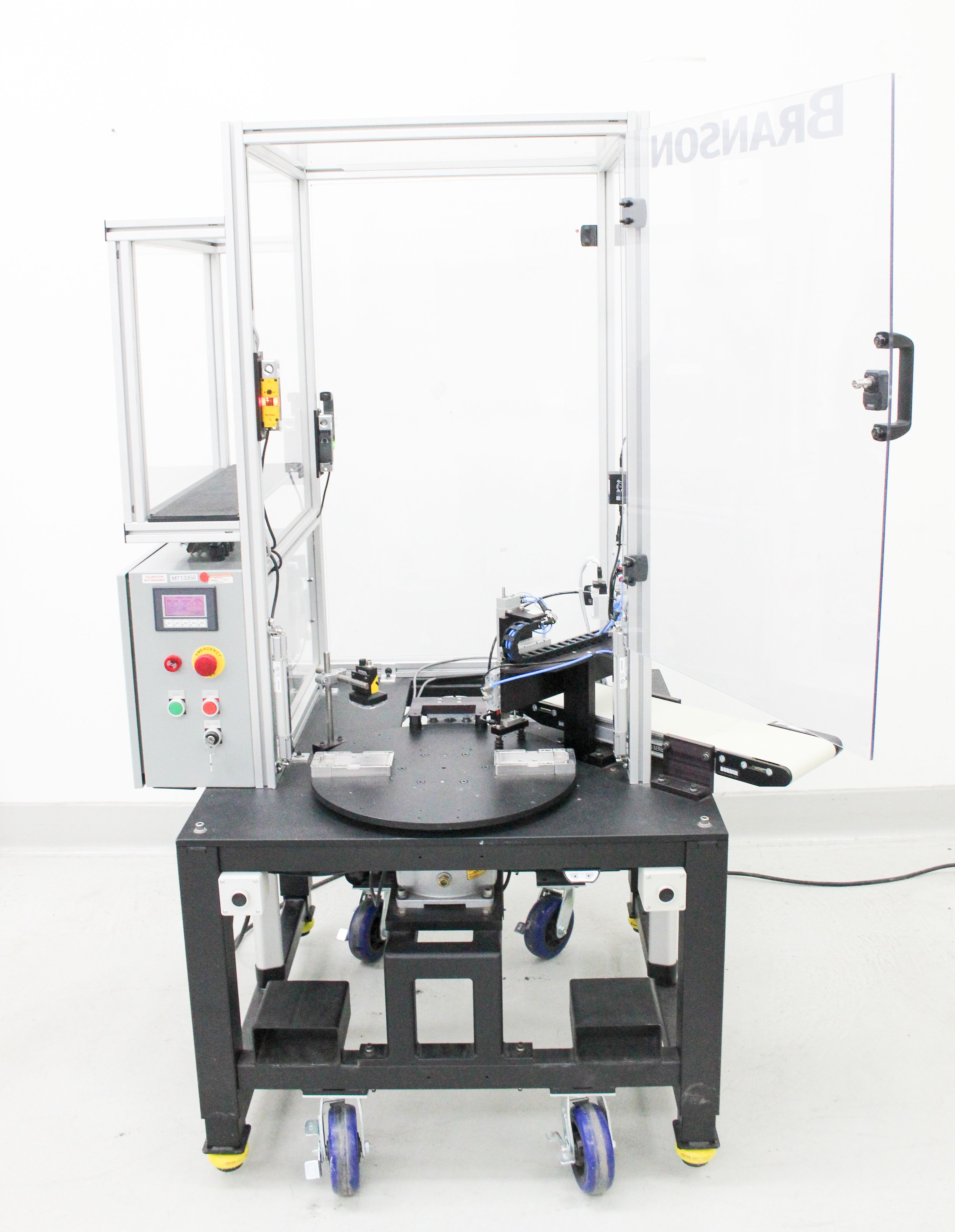 Branson 109-801-1466 Ultrasonic Welder Custom Housing with Conveyor Belt