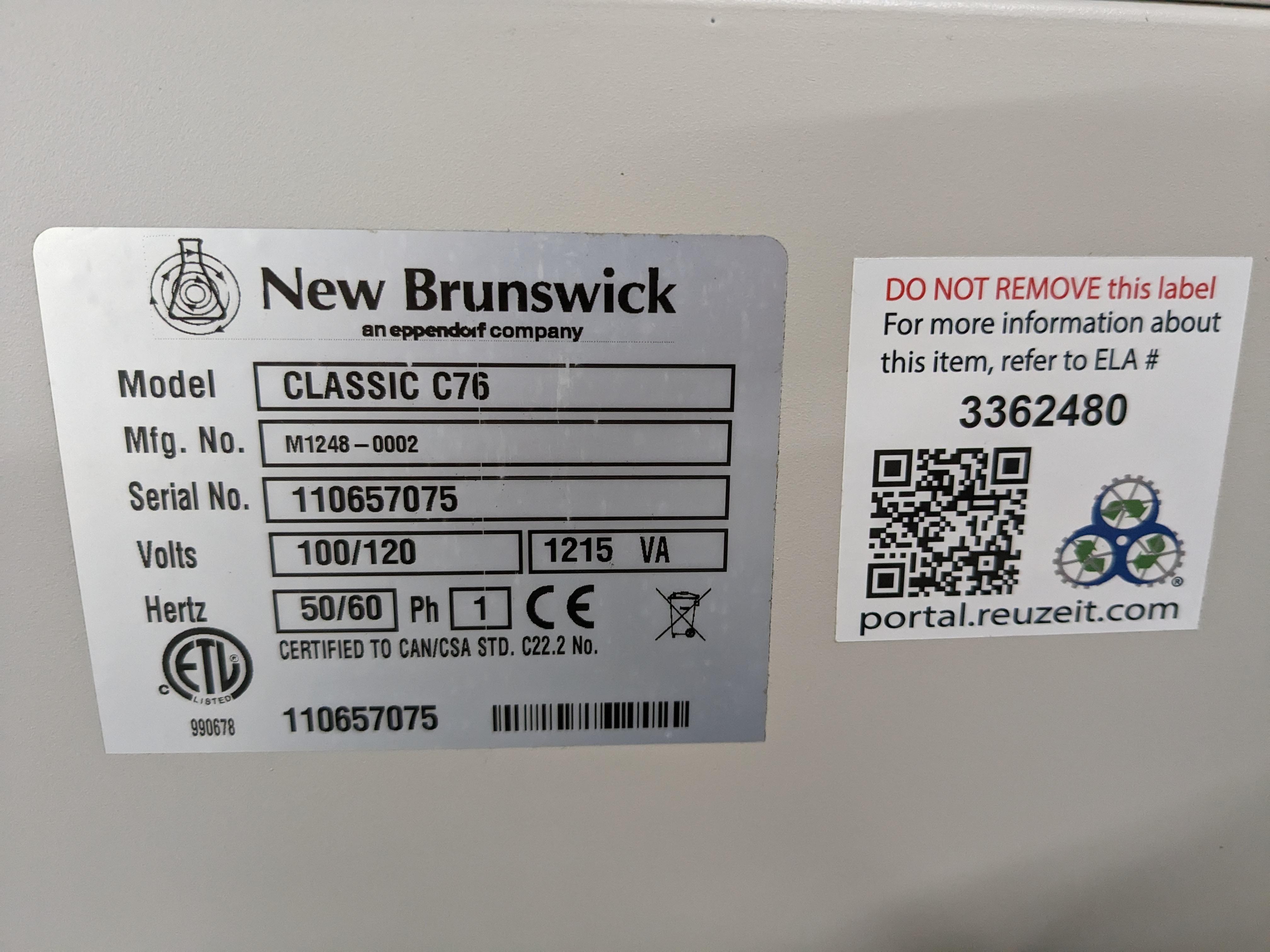 New Brunswick Classic C76 Incubator Shaker 80C High Temp Water Bath Used