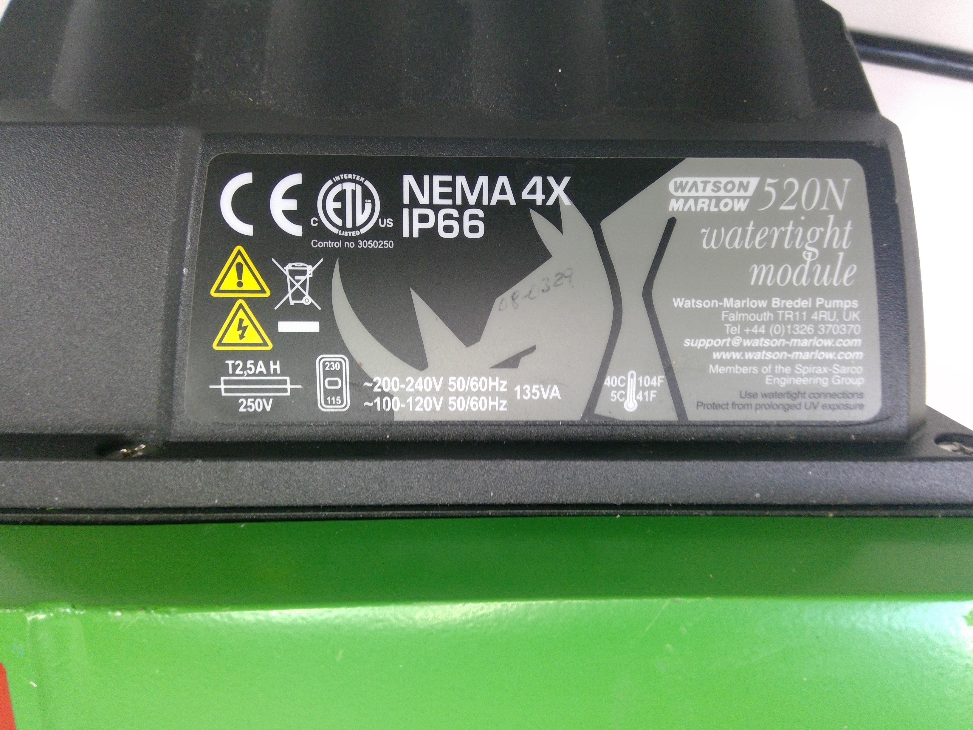 Watson Marlow 520DU Peristaltic Pump with Network & Remote Control 2400ml/min