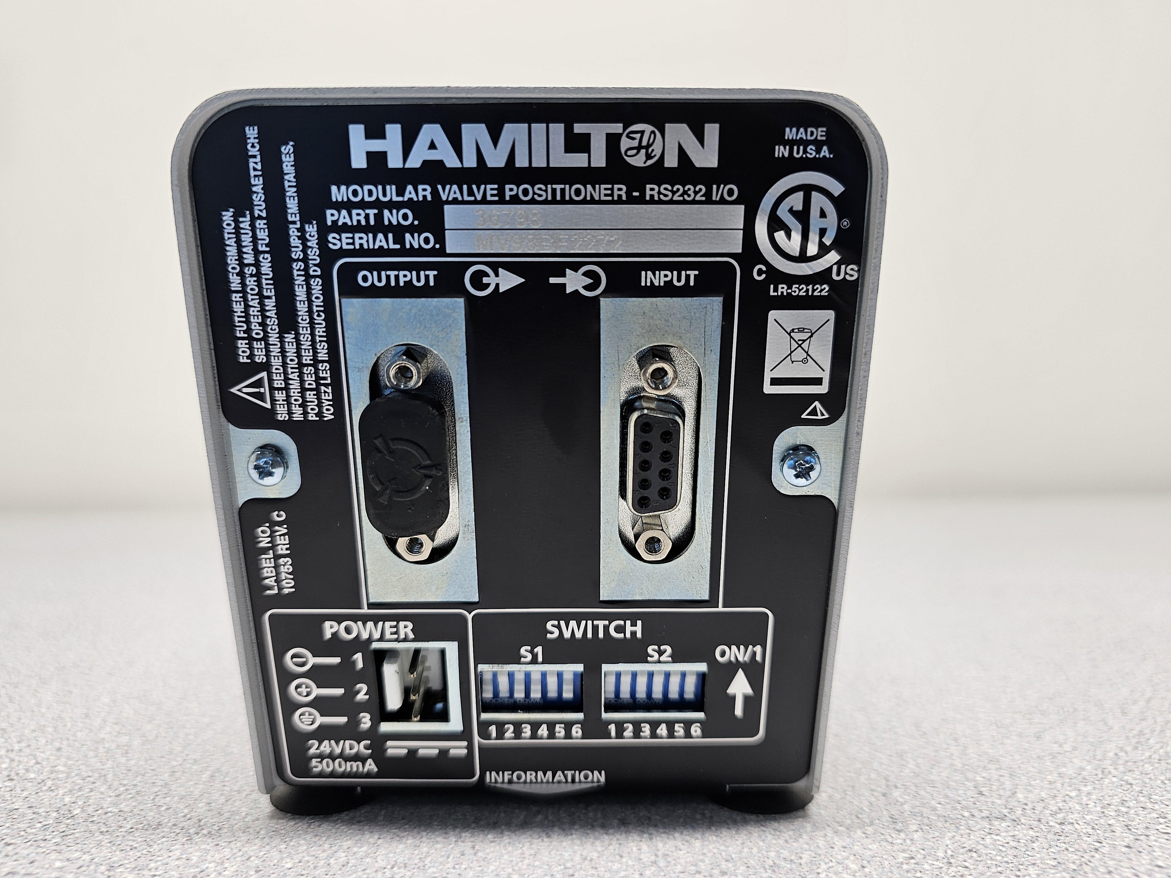 Hamilton 36798 Modular Valve Positioner RS-232 Control For Precision Applications