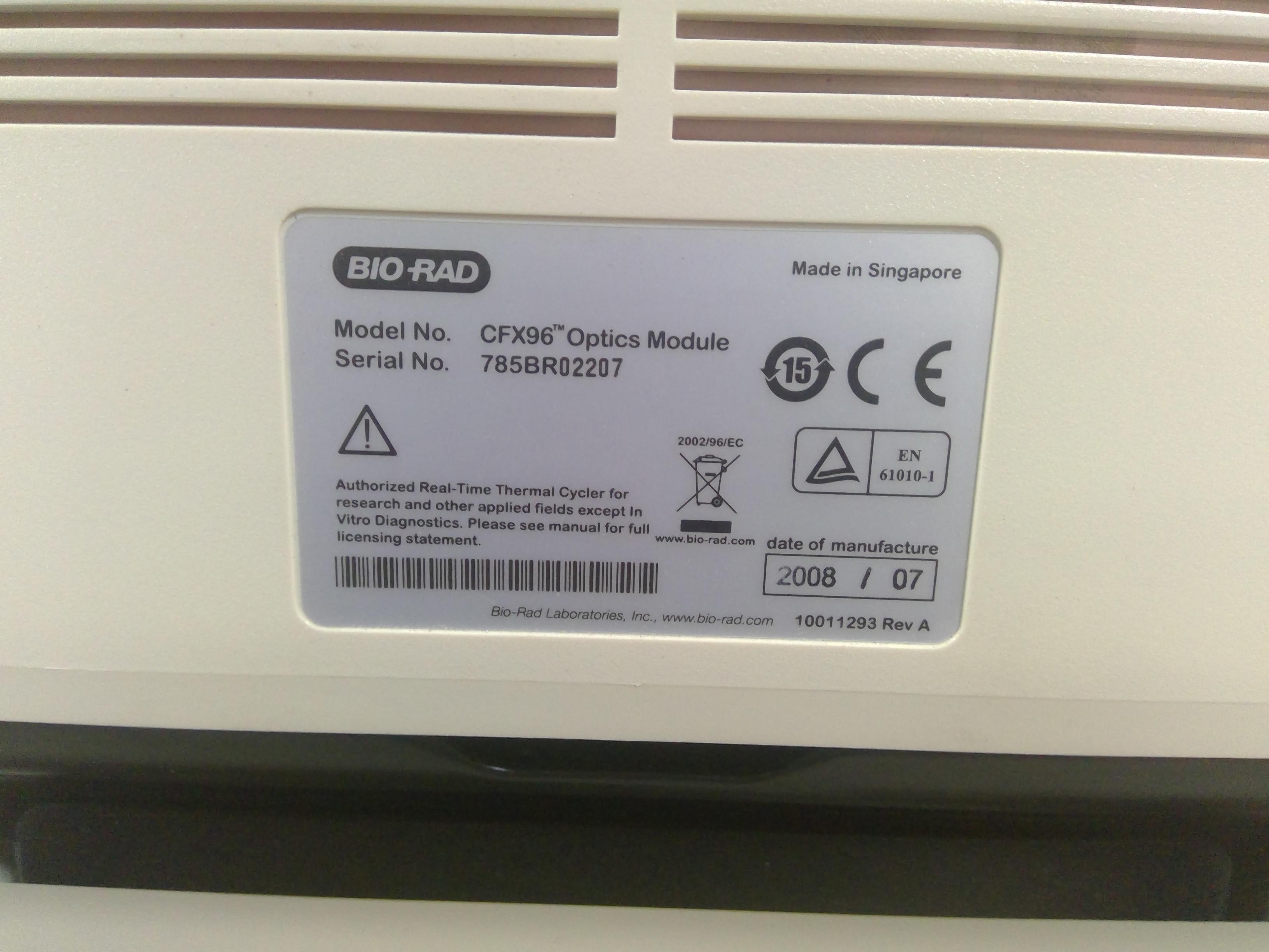 Bio Rad C1000 Thermal Cycler CFX96 Real-Time PCR Instrument