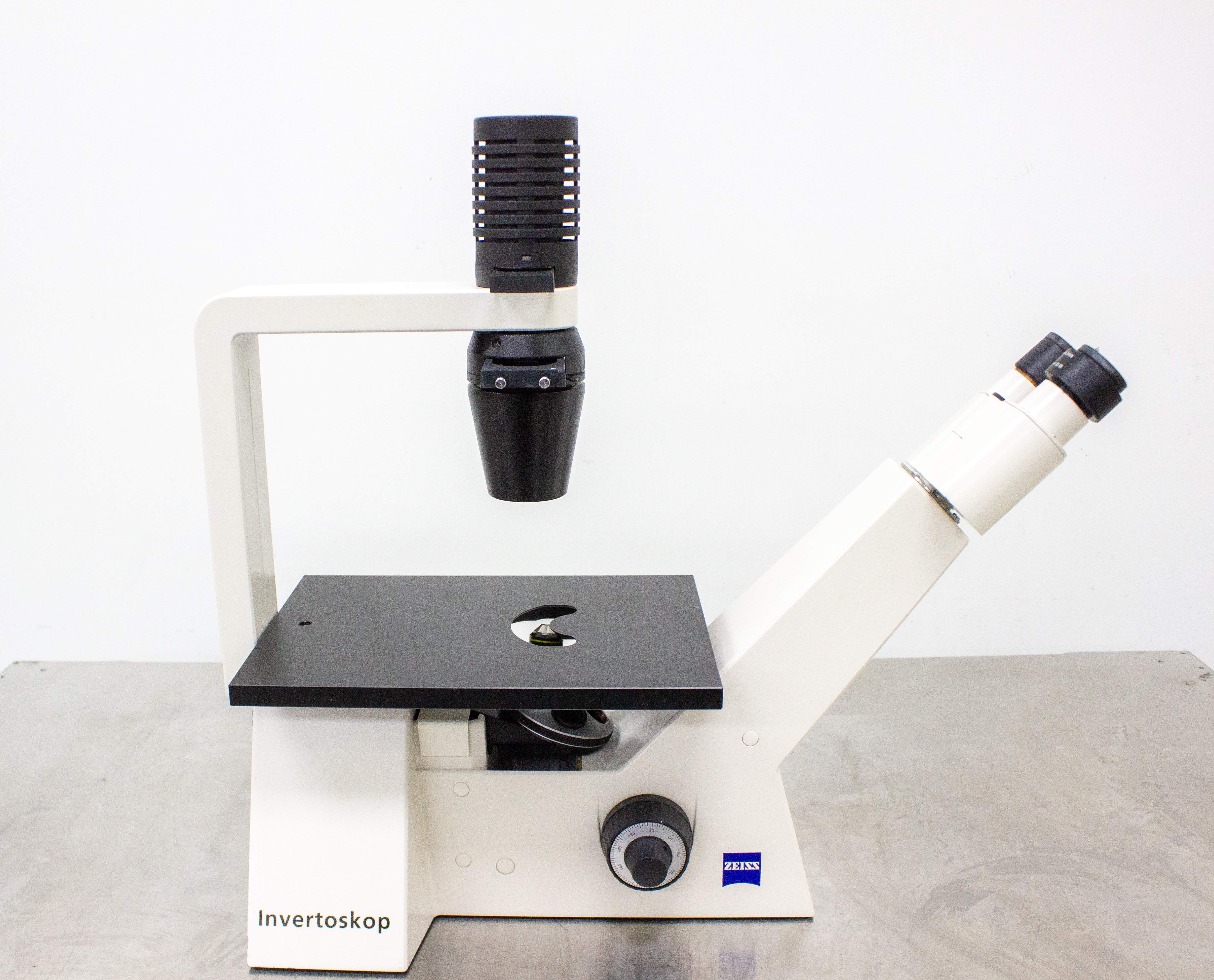 Carl Zeiss Invertoskop Microscope Inverted Phase Contrast PL 10/18mm FOV