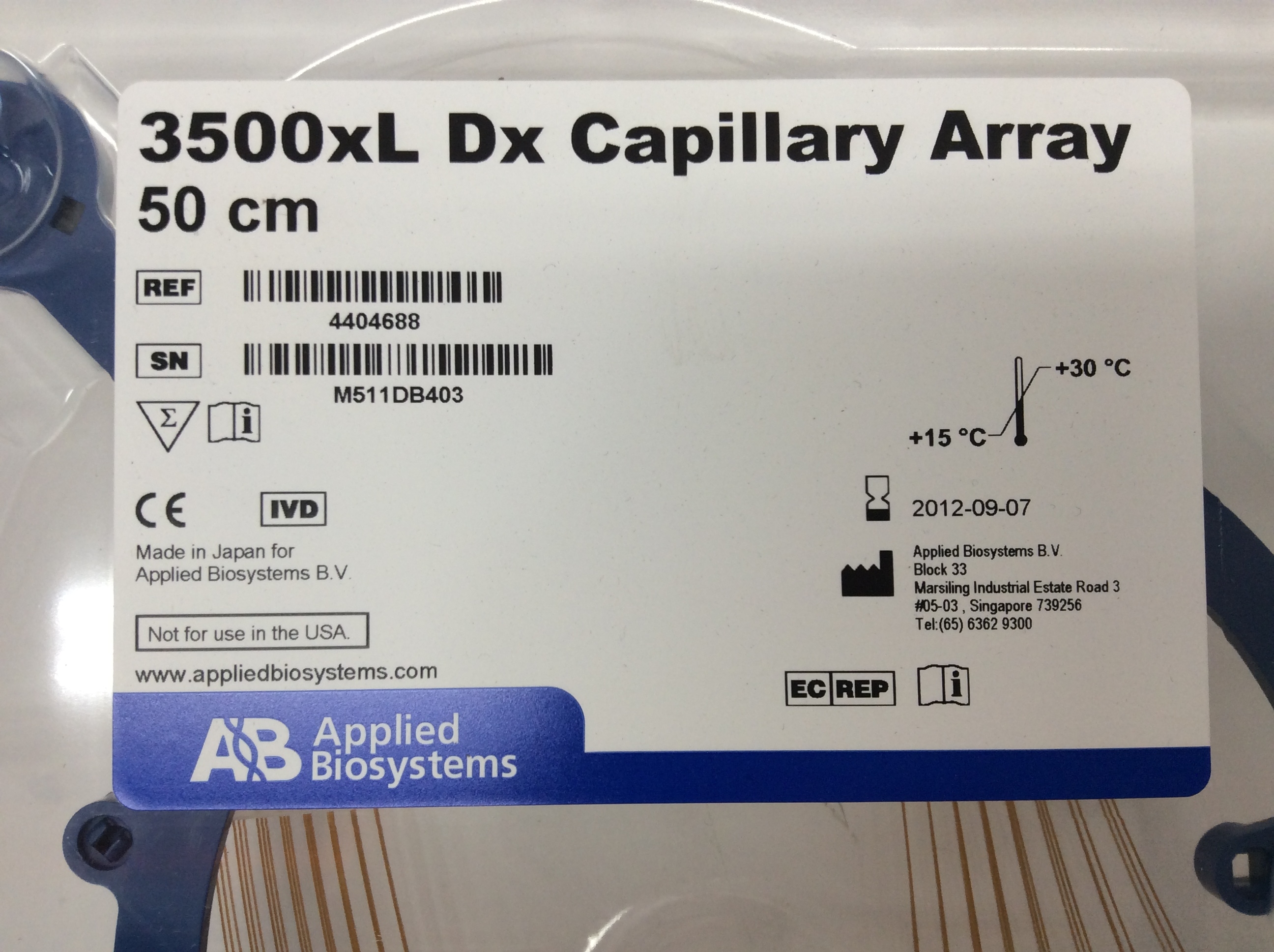 ABI 4404688 Genetic Analyzer 8-Capillary Array 36 cm Forensic HID Use