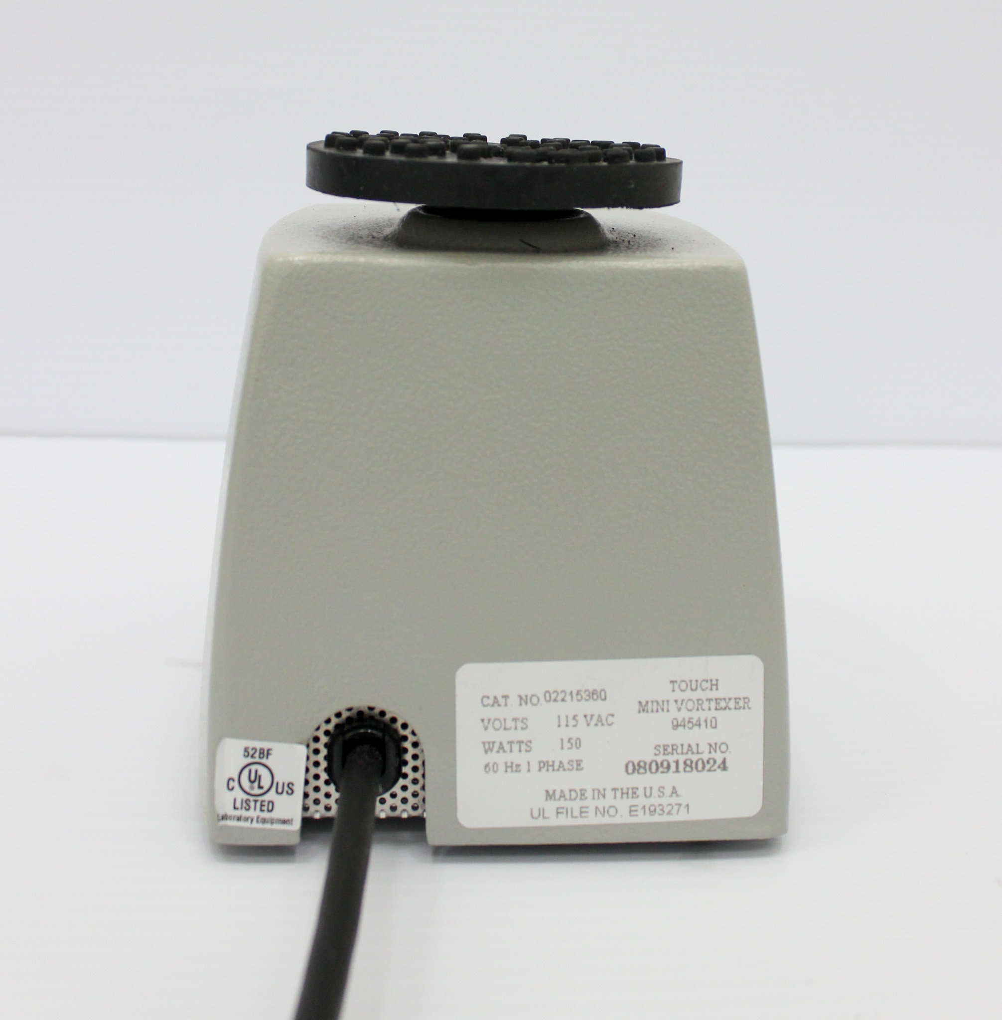 Fisher Cat No 02215360 Small Benchtop Equipment Vortexer 3200 RPM Fixed Speed