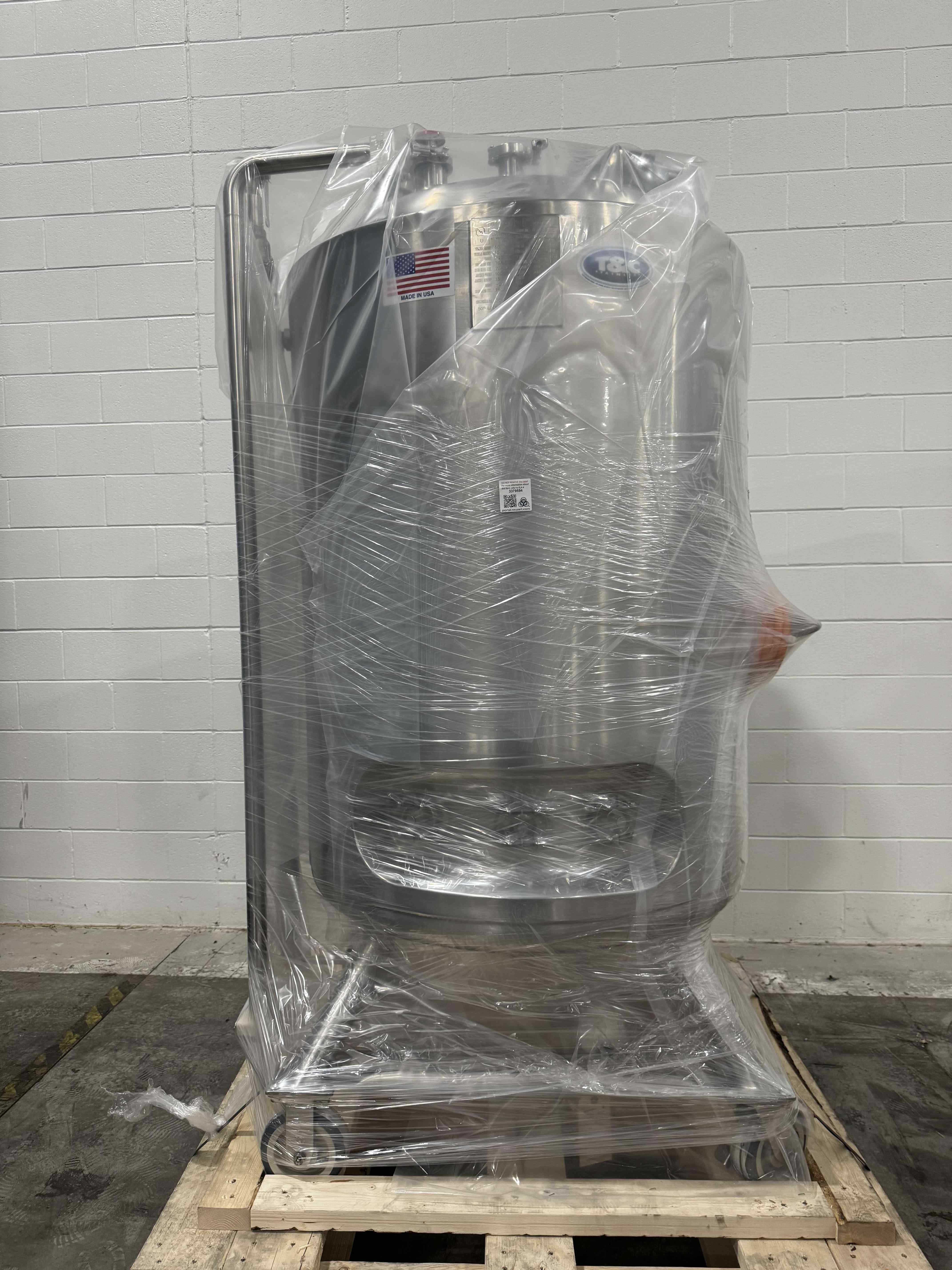 Holland Applied Technologies 500 L Vessel Sanitary Stainless Steel No Power