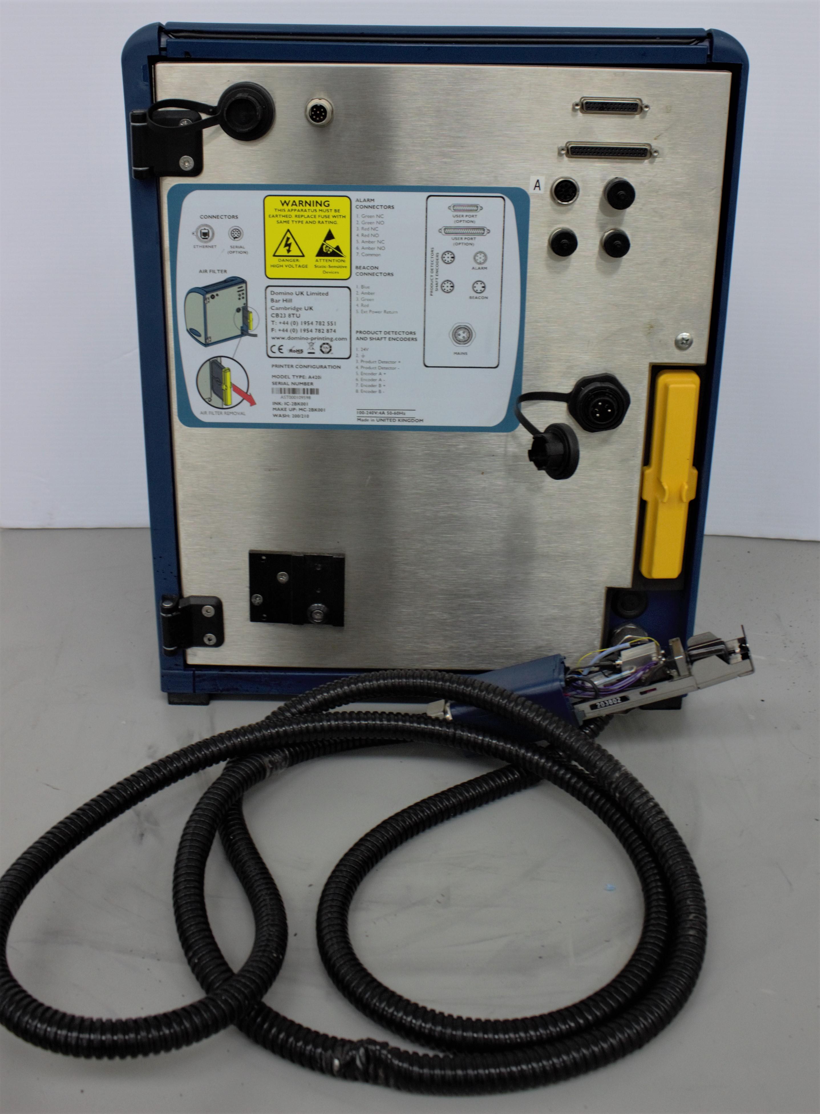 Domino A420i Ink Jet Printer Label Printing 4 Lines 325m/min Used