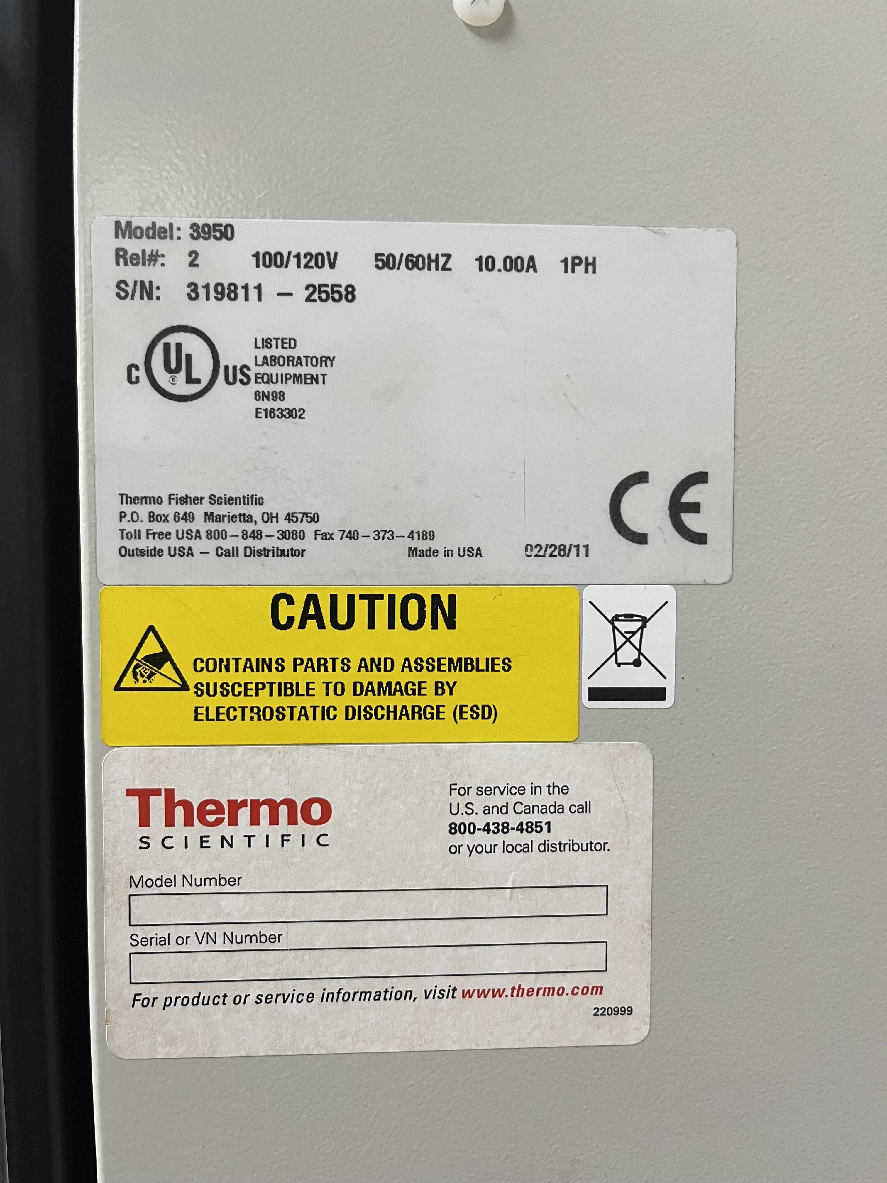 Thermo 3950 CO2 Incubator 821L Stainless Steel Large Volume Growth