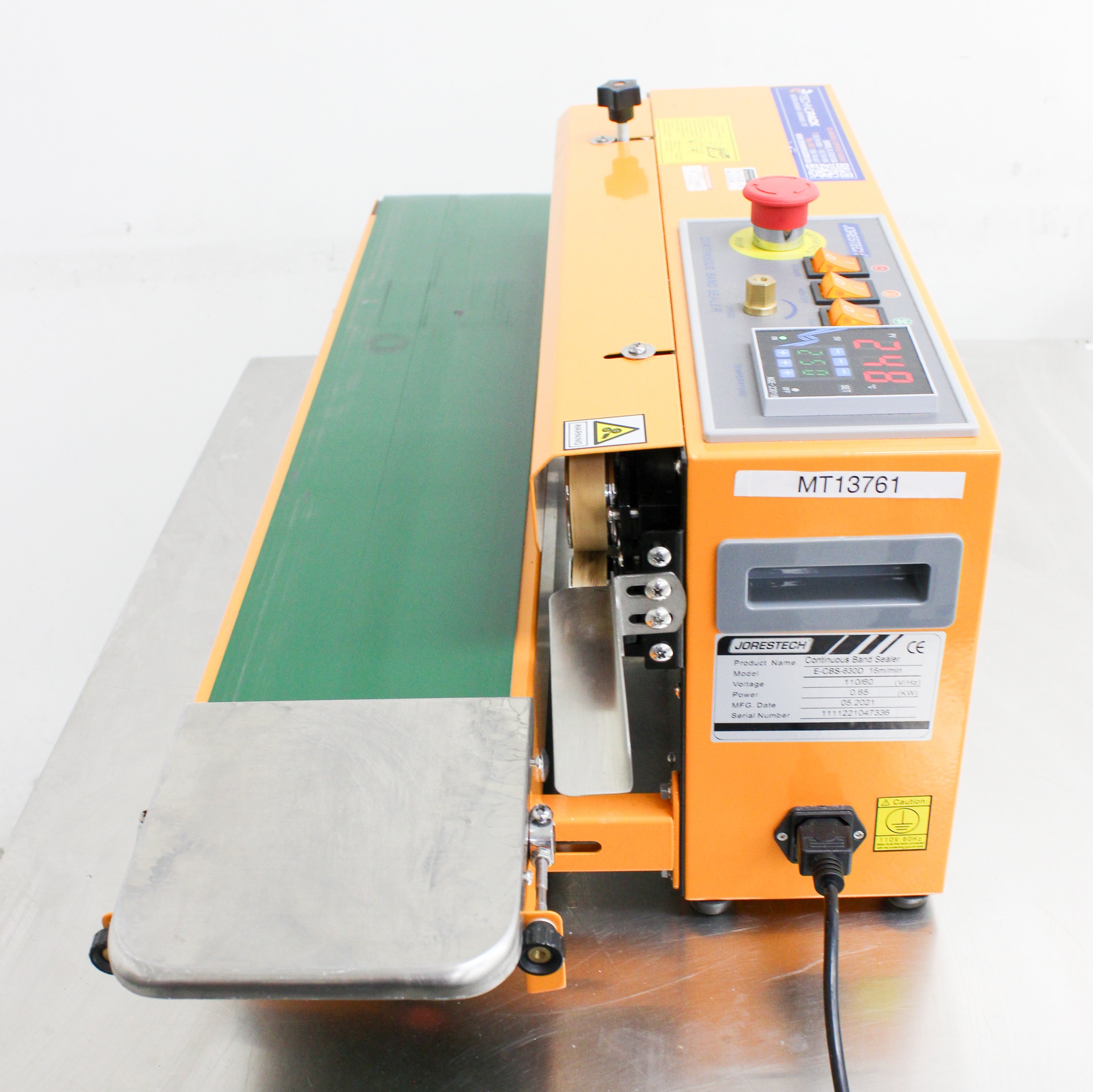 JORESTECH E-CBS-630D Continuous Band Sealer 54ft/min Digital Control PE PP