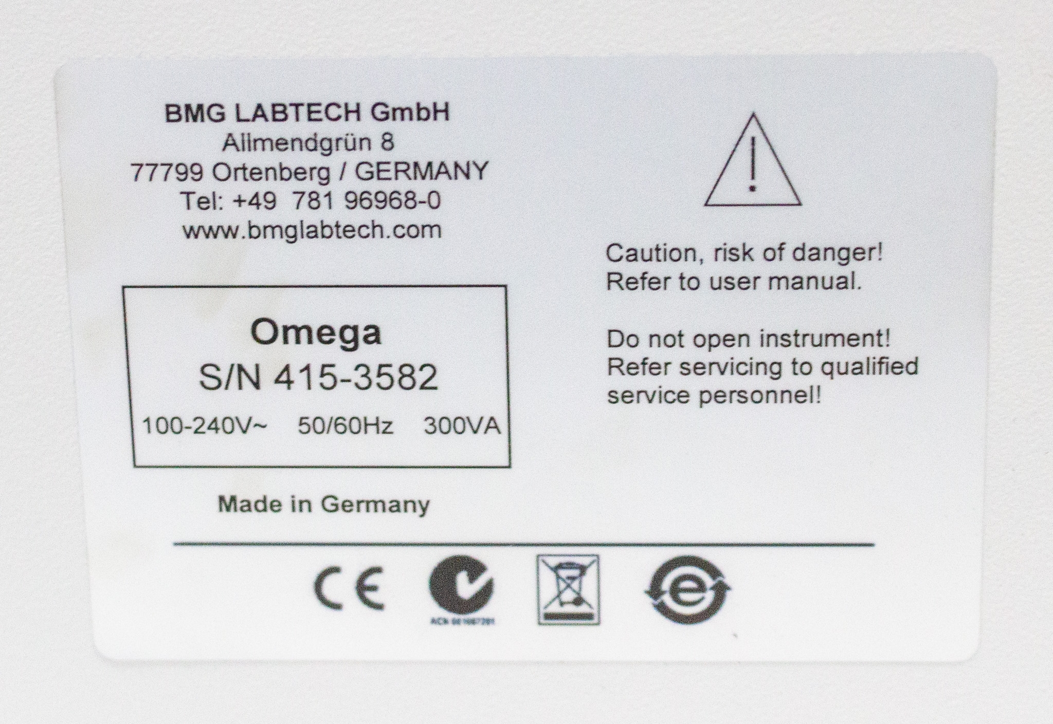 BMG FLUOstar Omega Microplate Reader 384-Well FRET/BRET Detection System