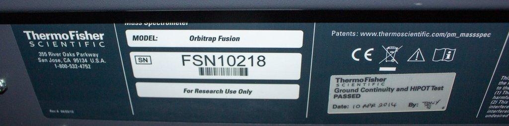 Thermo Orbitrap Fusion Mass Spectrometer 2014 Tribrid LC/MS Analysis