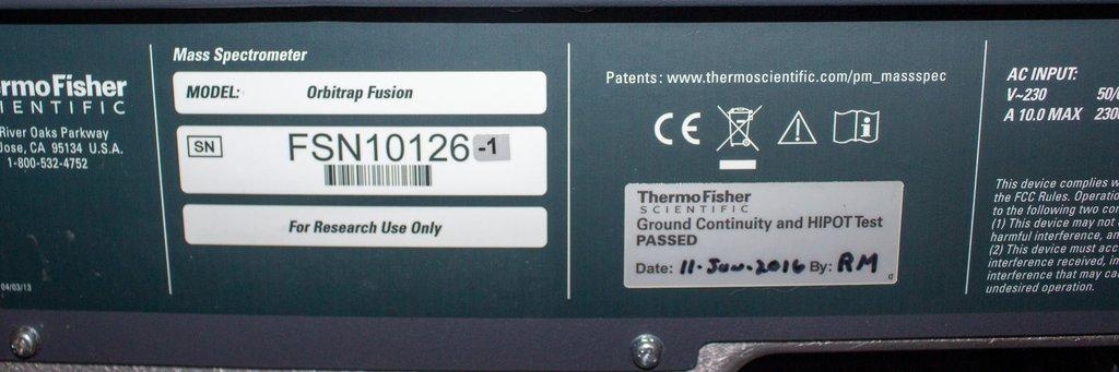 Thermo Orbitrap Fusion Mass Spec Unmatched Ion Analysis MSn CID HCD